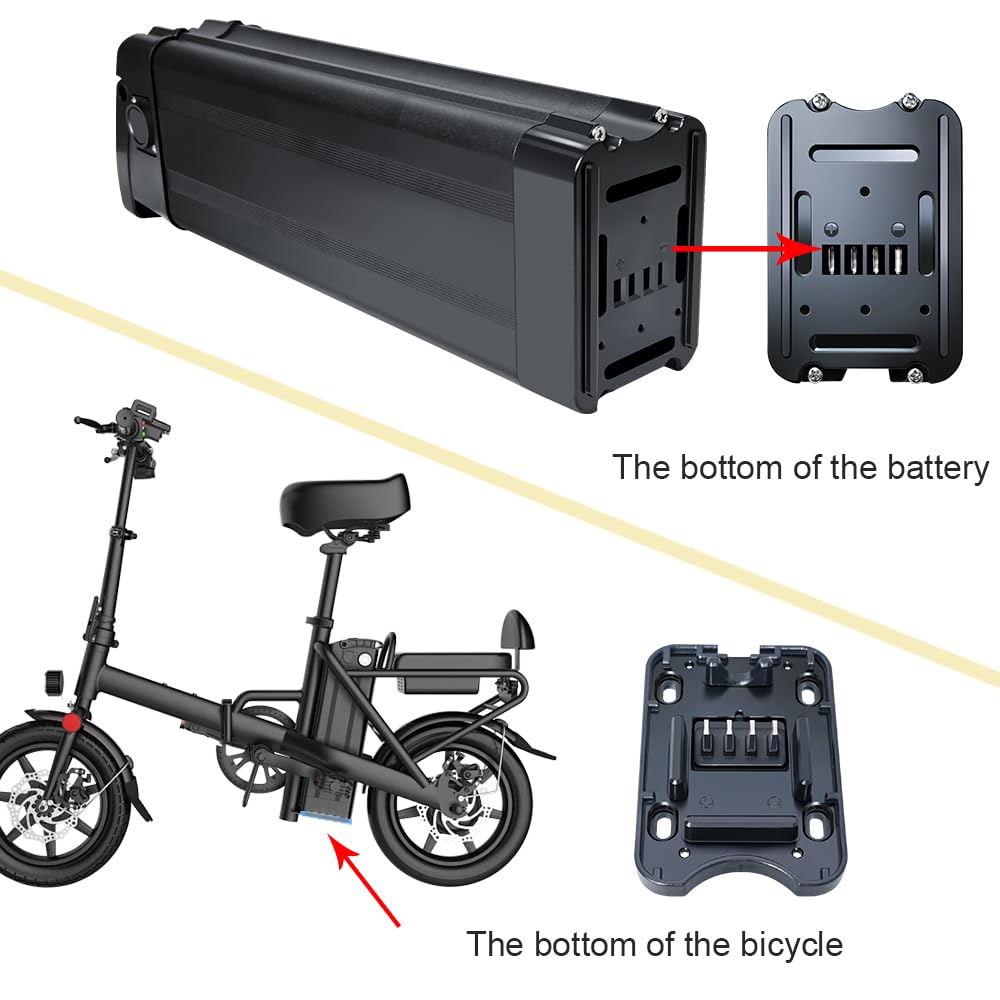 Batteria per Bicicletta Elettrica 36V 15.6Ah, Silver Fish pieghevoli Batteria di Ricambio per MiFa Rex Prophete Aldi/Phylion/XH370-10J Colorway Hitway Bike e altre bici