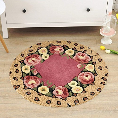 Tapis de chaise d'ordinateur rond GZ Pastorale anti-rayure sol suède