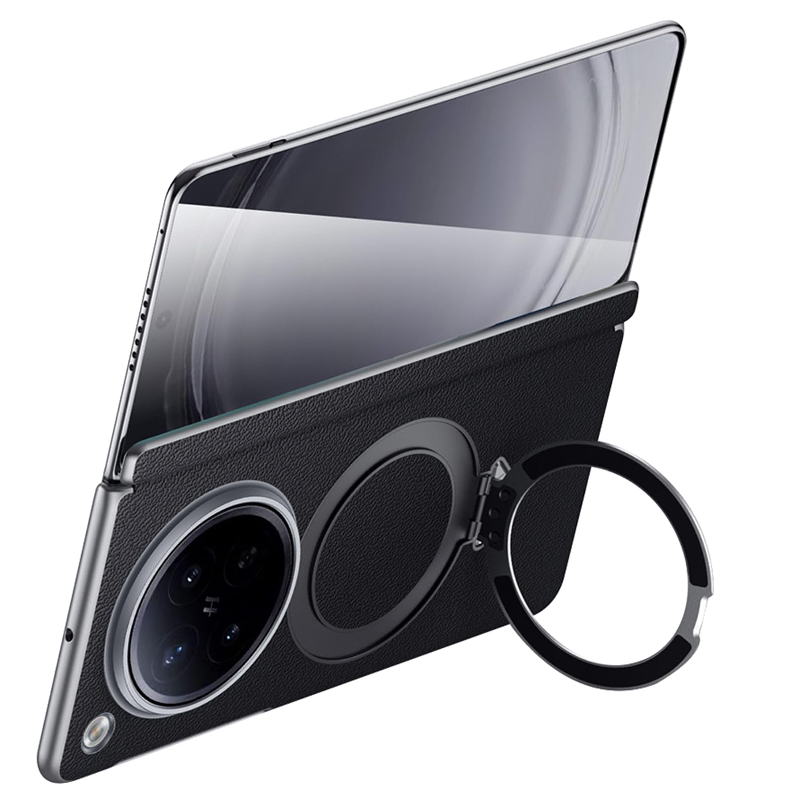 LUOTANL Slim Case for Oppo Find N6, Genuine Leather Magnetic Ring Hinge Shockproof Cover
