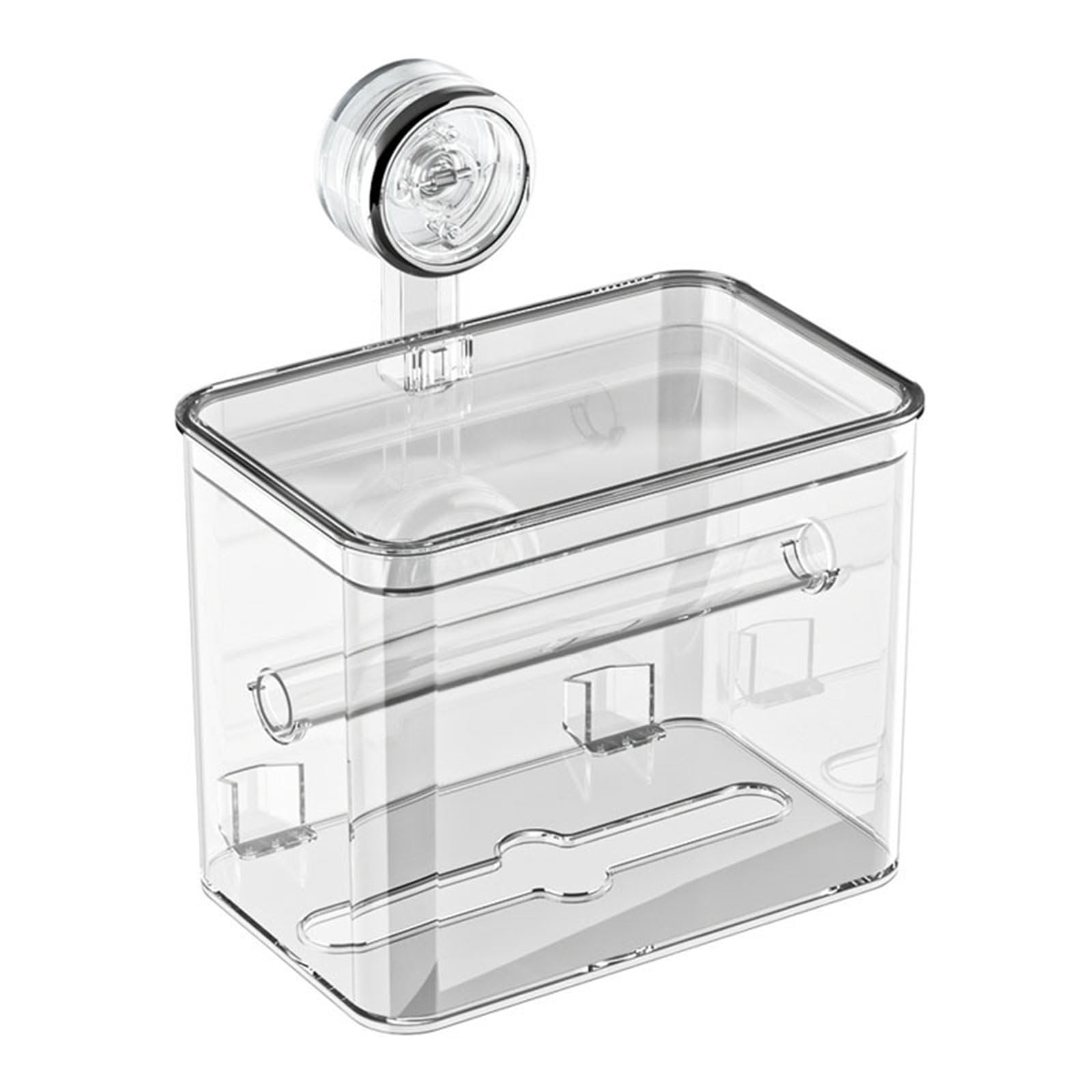 Jazuaiao Functional Bathroom Tissue Box Space Saving Suction Tissue Dispenser Clear Paper Box for Offices and Home Use Modern Designs
