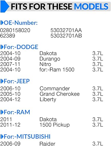 Miniatura 2 de Inyectores de combustible mejorados para 3.7L Se ajusta a: -Jeep Grand Cherokee 2005-2010 Liberty 2004-2011, Para: -Dodge Dakota 2004-2010 Durango