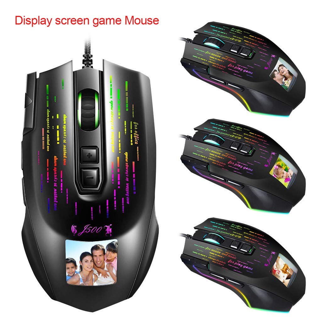 Amazon | ディスプレイマウス付き6400DPIゲーミングバックライト