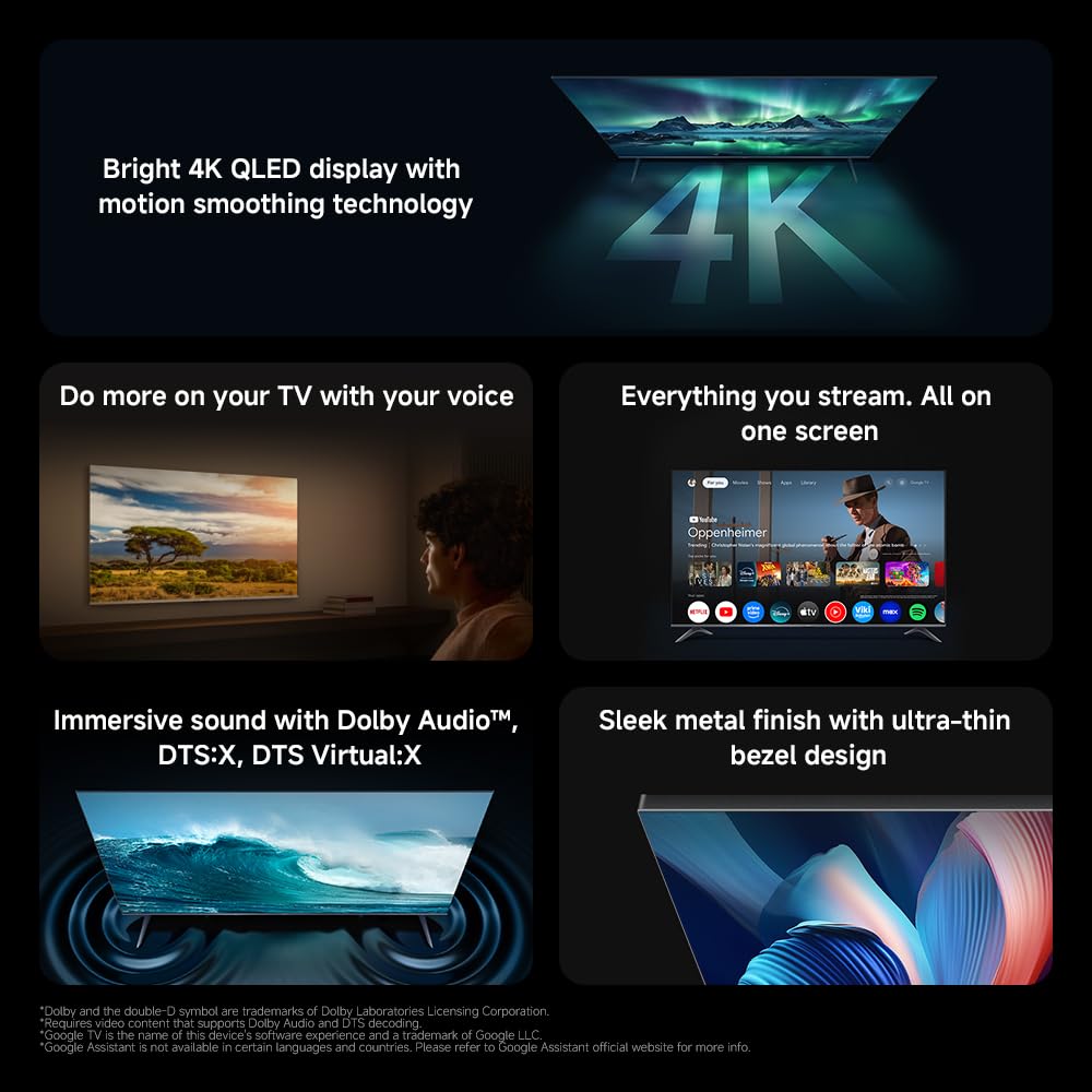 XIAOMI QLED 43" A Pro 2026 UltraHD 4K Dolby Audio Google TV
