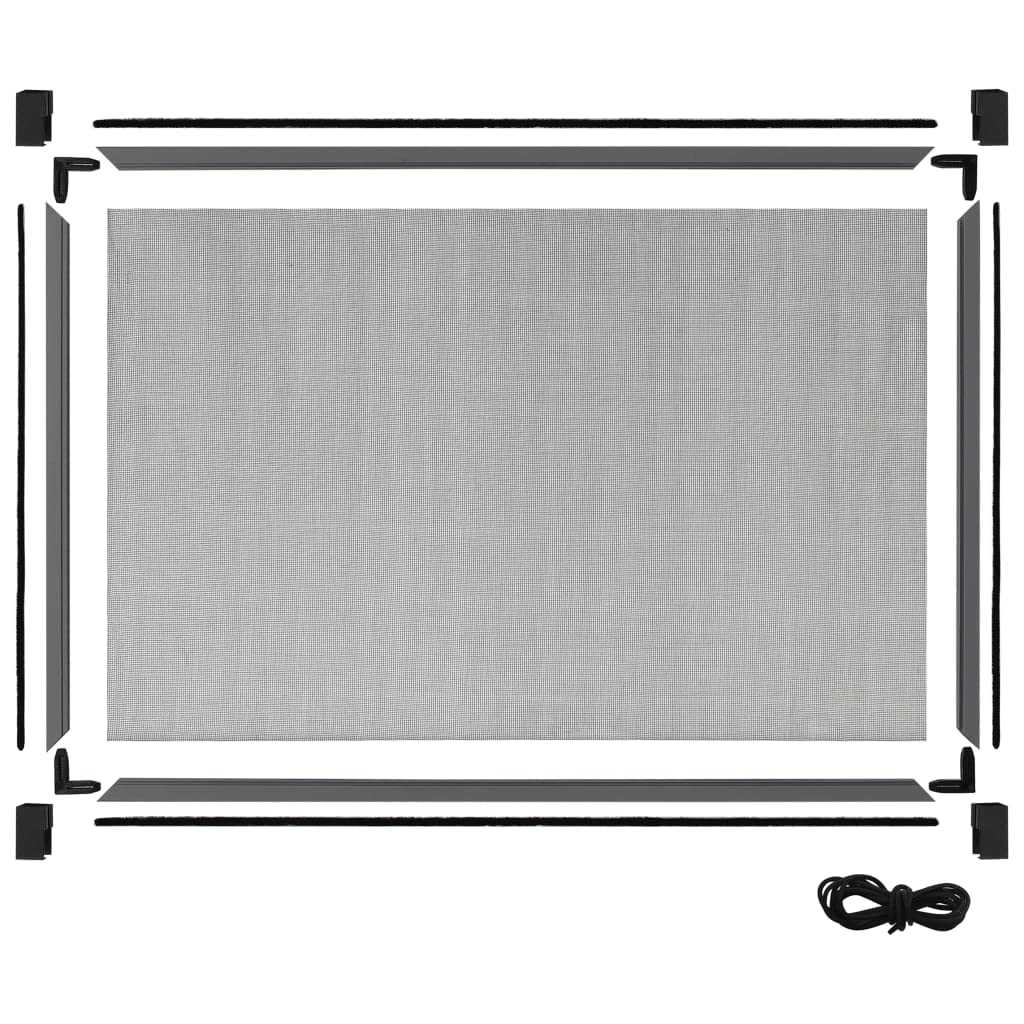 Moustiquaire Extensible pour Fenêtre, Cadre Moustiquaire Coulissant Anthracite (100-193) x75cm