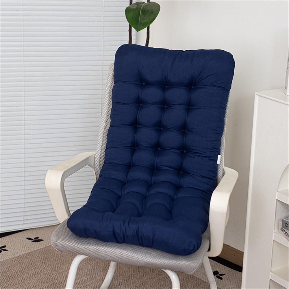 Goipngpk Dark Blue Set Of 2 Solid Color Bench Cushions, High Back Soft Pads, Backrest Seats For Dormitory, Office And Living Room(,85Cm/33.5In)