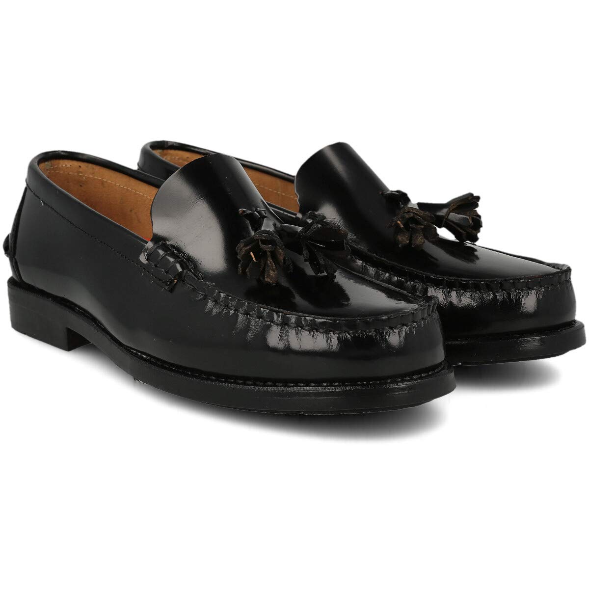 Mocasin de Piel para Hombre. Hechos en España. Zapato Clasico Antifaz y Borlas para Caballero. Piso de Goma Muy Flexible. Piel Florentic Antiarrugas