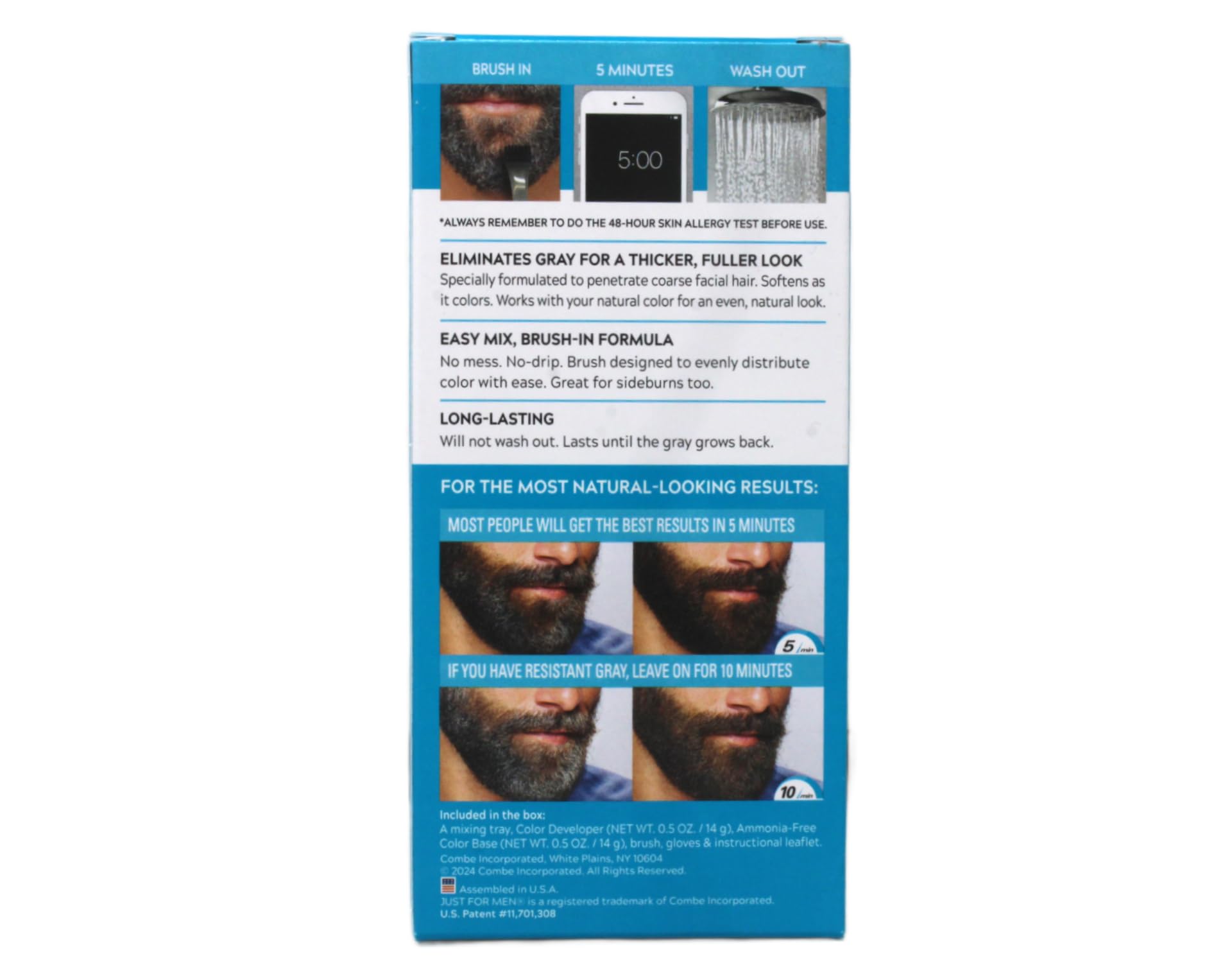 Just for Men Solo per gli uomini di colore del gel di baffi e barba M-55 nera reale 1 Ogni (confezione da 12)