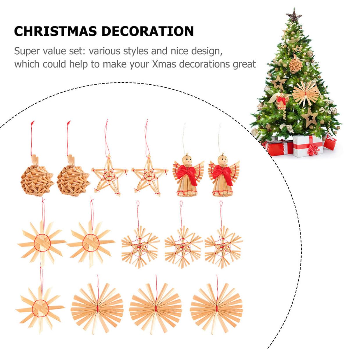 PRETYZOOM 3 Juegos Colgante De De Trigo Manualidades Navideñas Christmas Tree Decorations Guirnalda Decoraciones De Navidad Luces De Decoraciones Navideñas Adorno Colgante 2 Cajas * 3