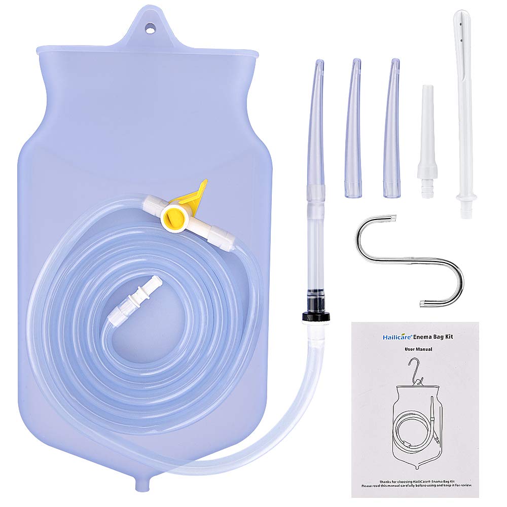 Buy Enema Bag, HailiCare 2L Reusable Home Enema Kit Top Open 150cm