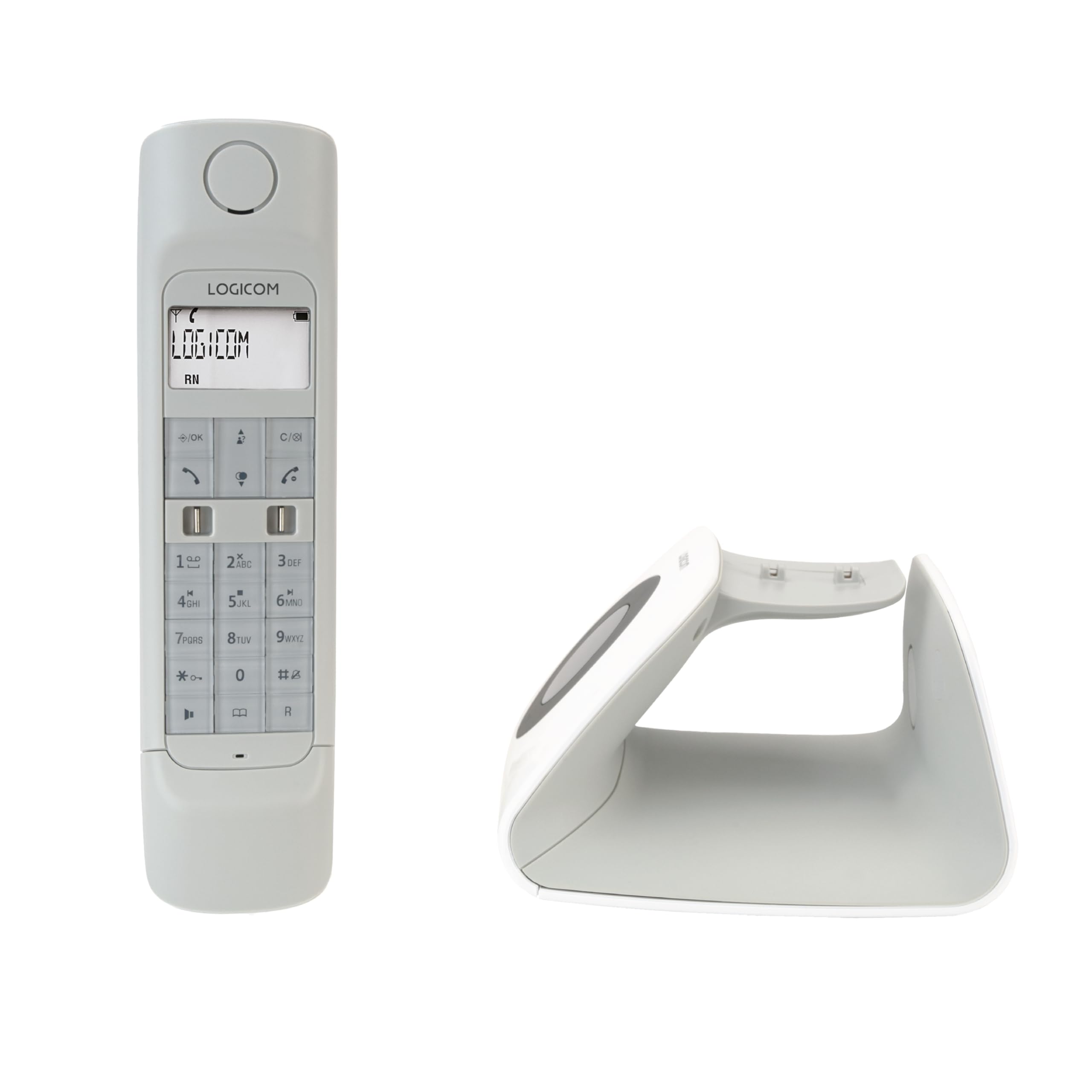 Logicom - Retro 2 DECT – Schnurloses Telefon mit Anrufbeantworter – Weiß