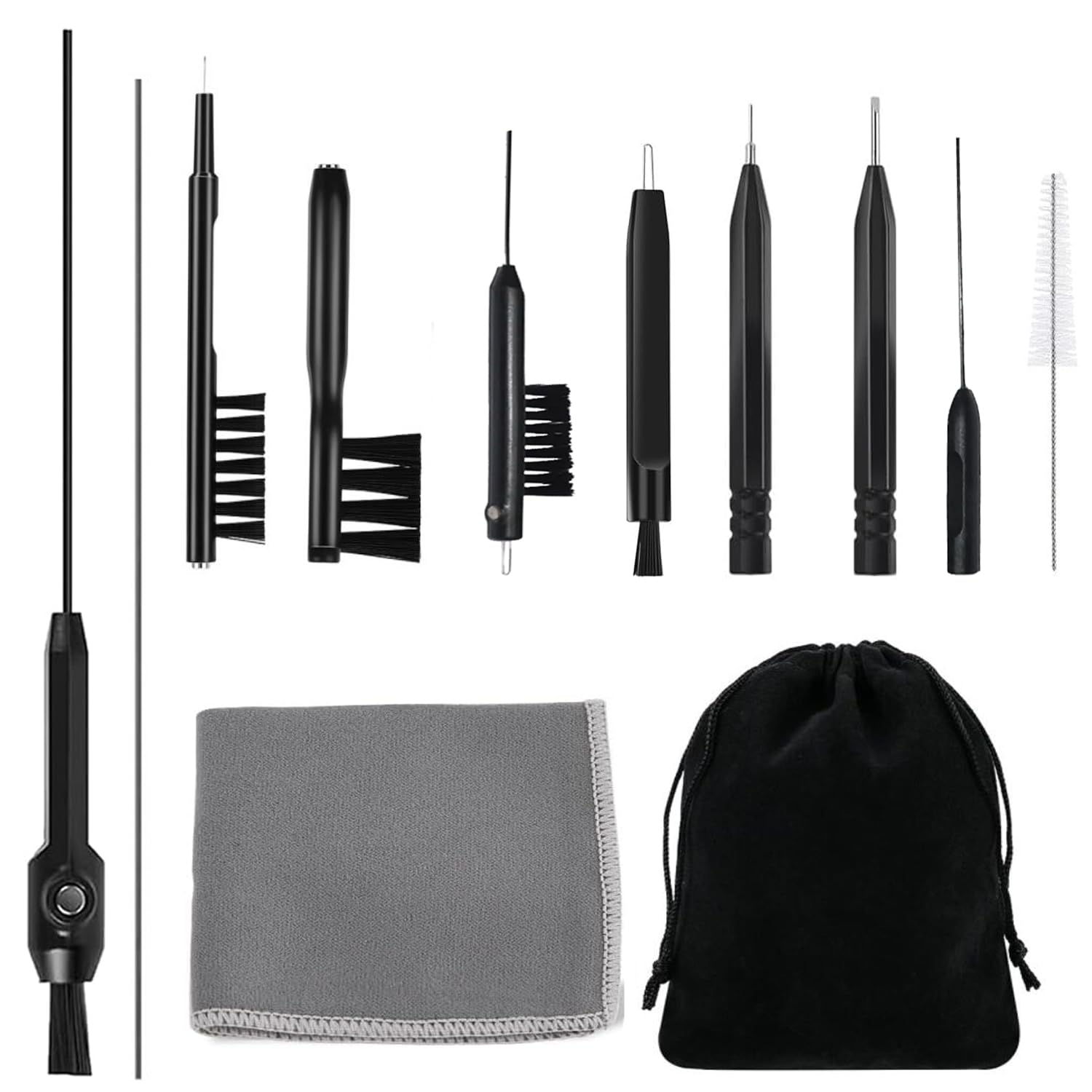 iLulala Hearing Aid Cleaning Kit, 12pcs Hearing Aid Cleaning Kit Hearing Aid Case Cleaner Kit with Wax Loop and Magnet Multi-Functional Earphone