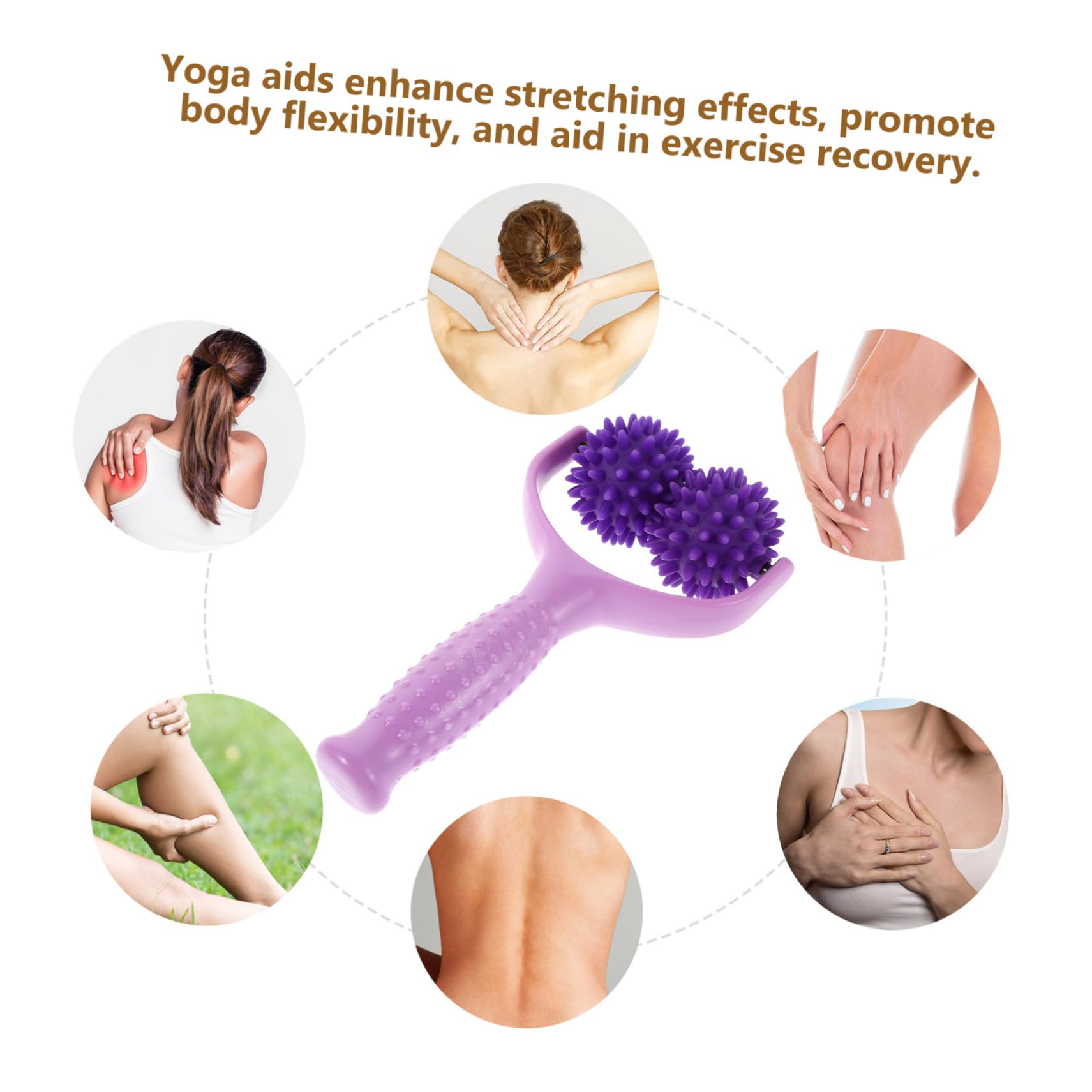 Rodillo de Masaje Manual Bolas Puntiagudas para Relajación Profunda Muscular, Material Abs, Ligero y Portátil Adecuado para Uso en Casa y Yoga, Pack de 2 Piezas
