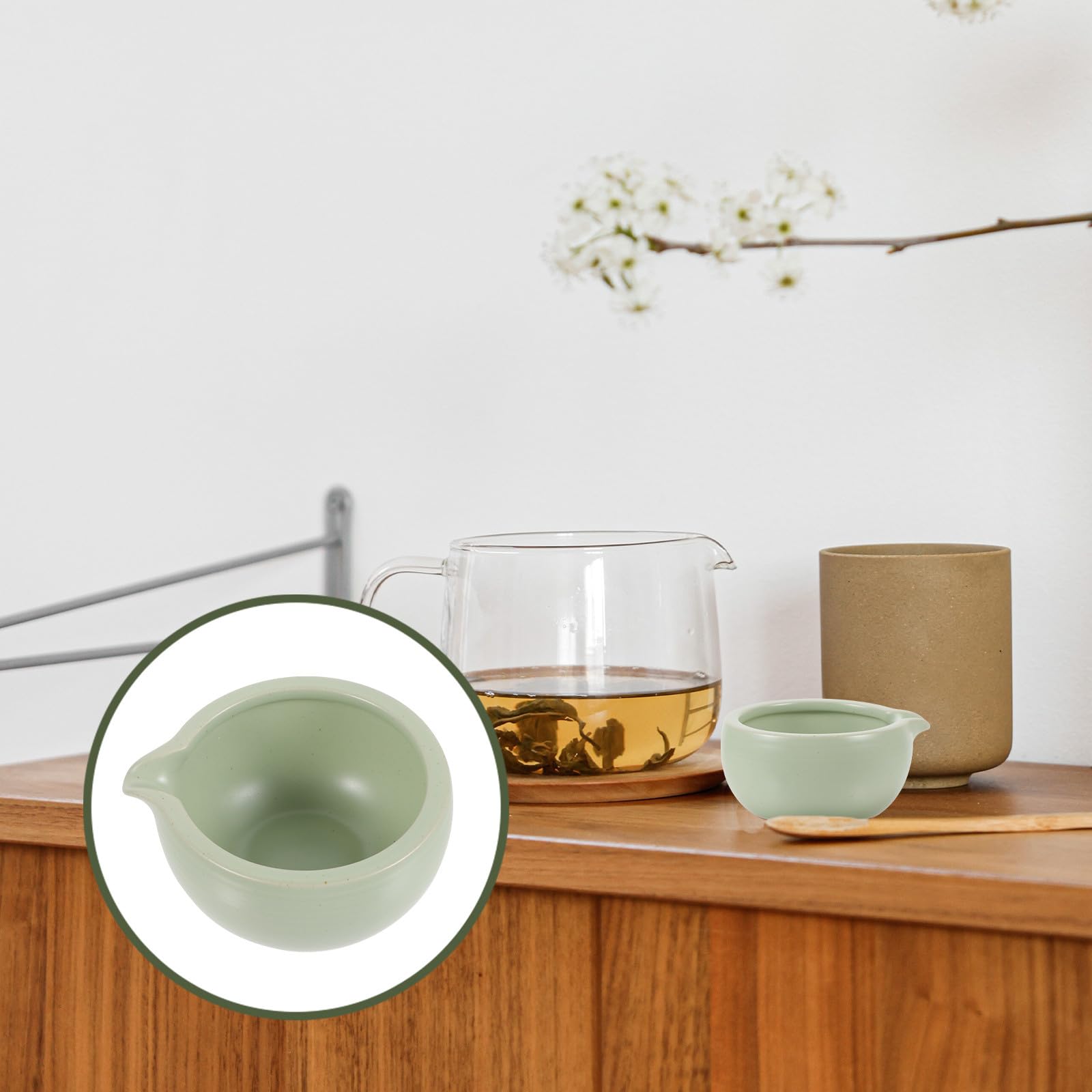 Keramik Teeschale mit Ausguss 525ml für Teezeremonie