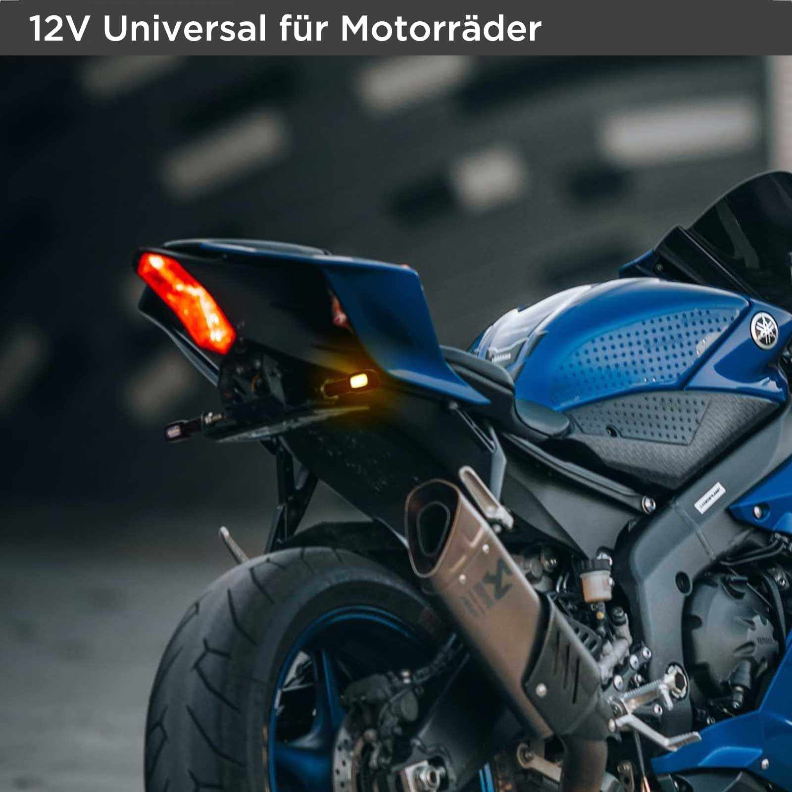 evermotor 12V Mini LED Blinker Motorrad, E24 E-geprüft, 2 Stück 1.2W Retro Motorrad Blinker Rechteckig, M10-Gewinde, LED mit hoher Helligkeit, IP67 Wasserdicht