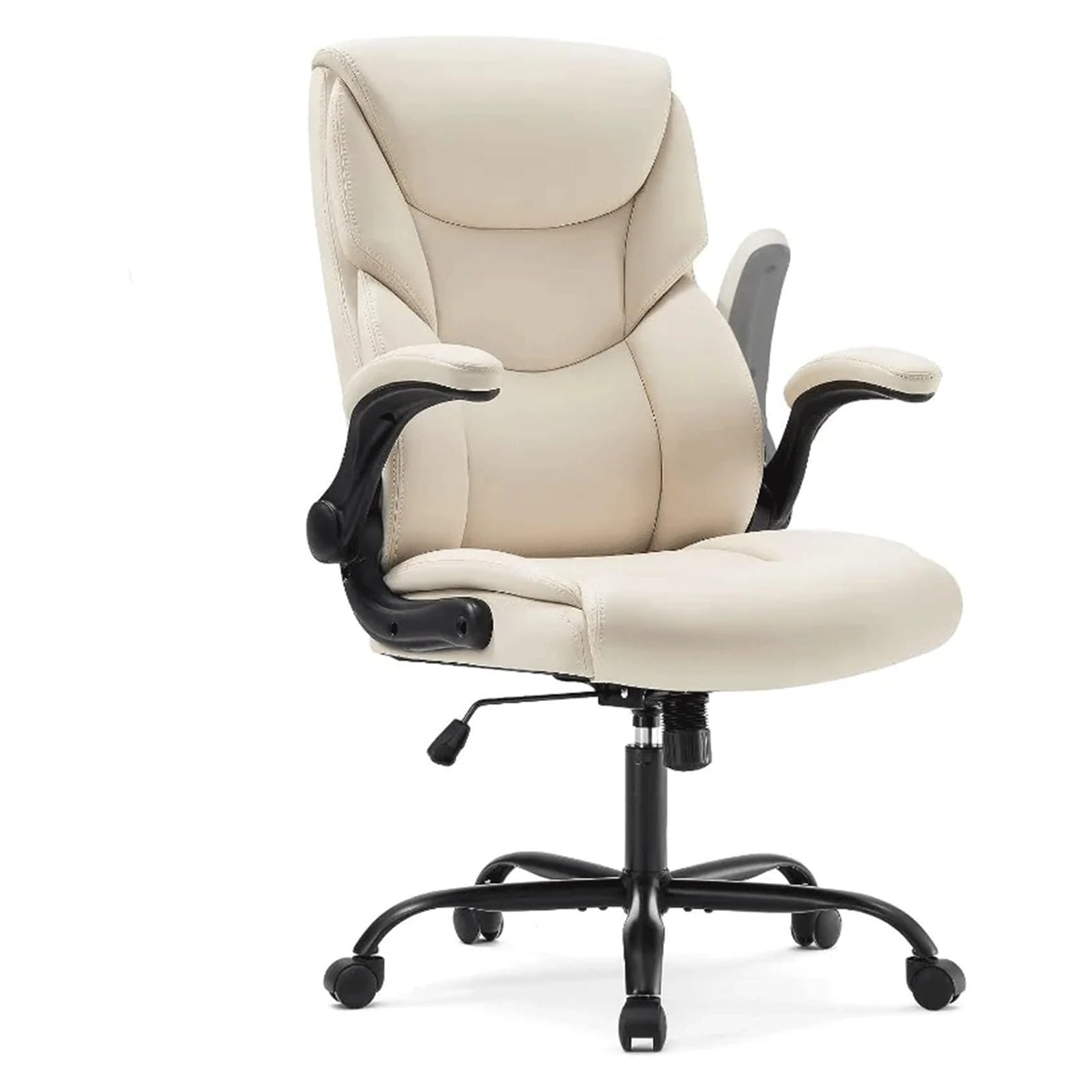 FMURY Ergonomic Executive Computer Desk Chairs with Adjustable Flip-up Armrest PU Leather