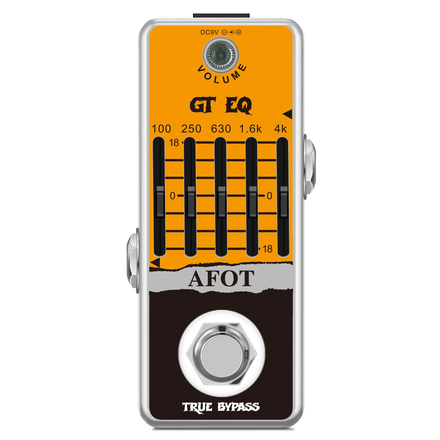 Guitar EQ Pedal, 5 Band GT EQ Pedal Electric Guitar Equalizer (100Hz 250Hz 630Hz 1.6kHz 4kHz) Provides ±18dB for Each Band EQ Seeker for Guitar,Mini Size True Bypass
