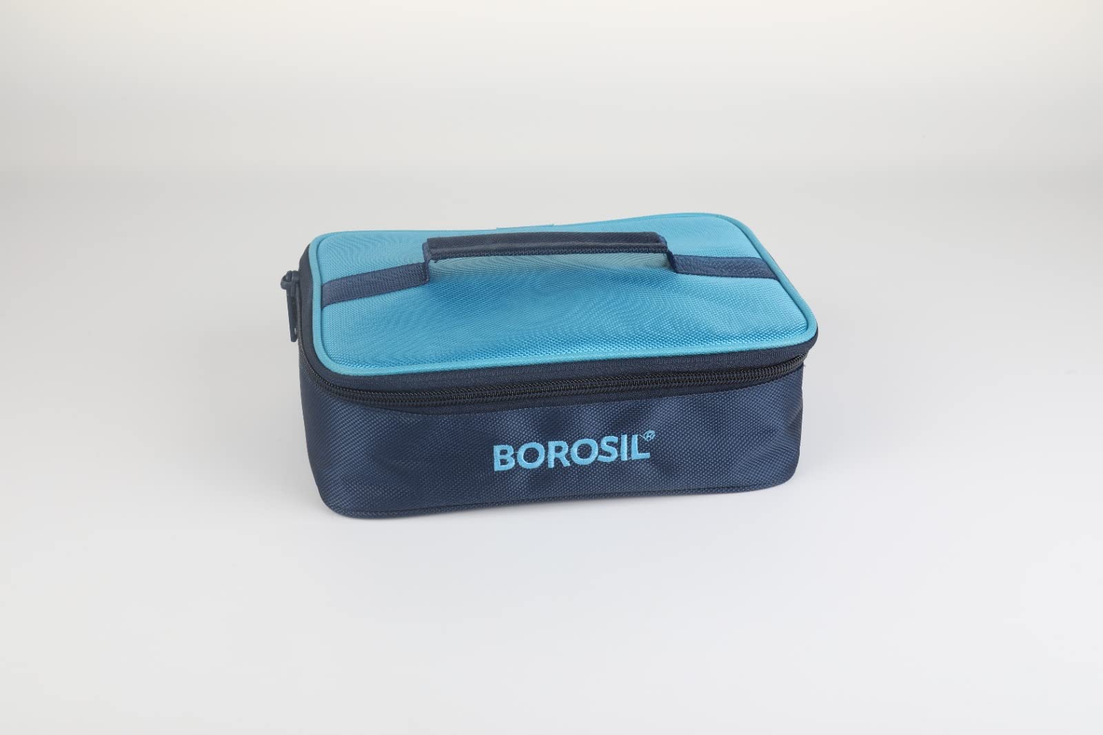 Borosil Alfa Blue Universal Lunchbox | Set of 4 (320ml x 2 Square + 240ml x 2 Round), Borosilicate Glass | Microwave & Dishwasher Safe, Leakproof | Tiffin for Office/School/College | Transparent