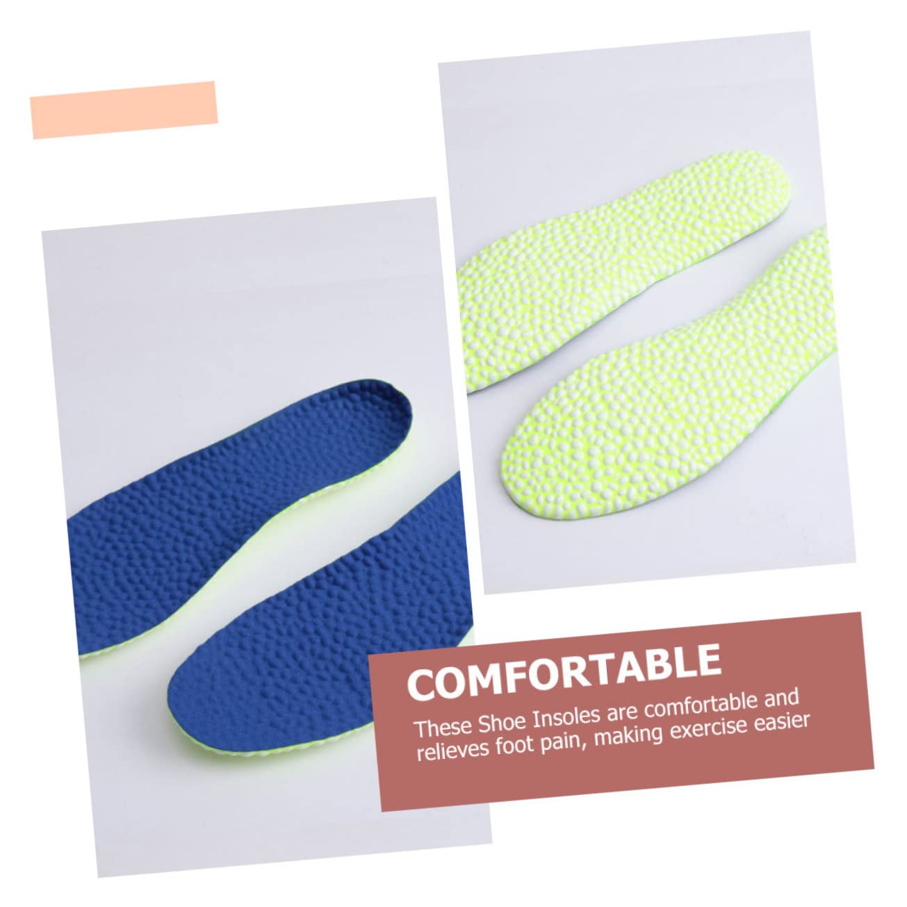FOMIYES 4 Paare Sport-Einlegesohle Sohleneinlagen Sport Einlegesohlen schäumende Fußeinlagen wechselfußbett fußkissen fusspads Einlegesohle für Schuhe Schuheinlagen damen TPU-Schaum Blue