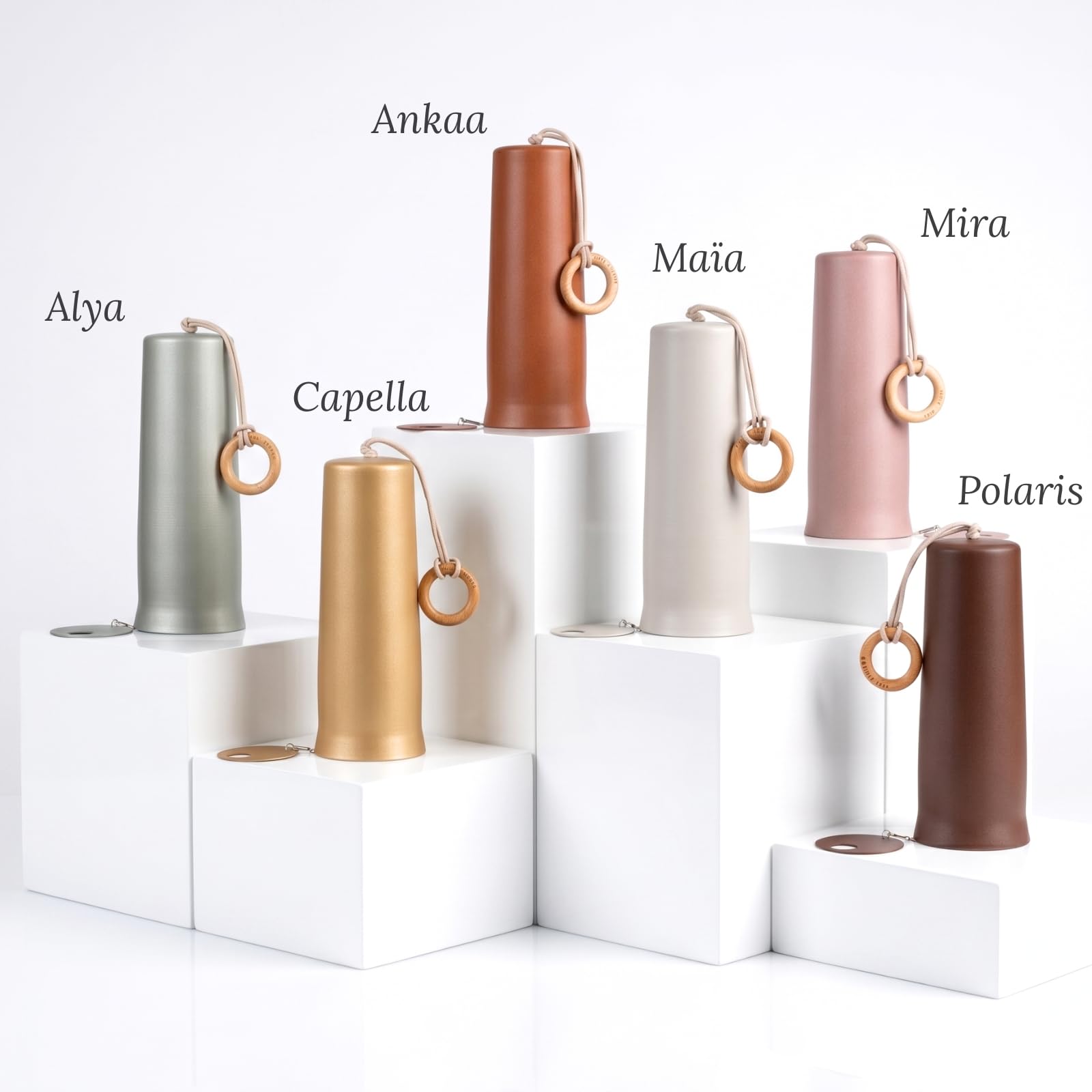 Heola Klangspiel 2er Set - Aluminium Windspiel für Balkon, Garten, zu Hause - wetterfest mit melodischen Klängen (Mira und Alya)