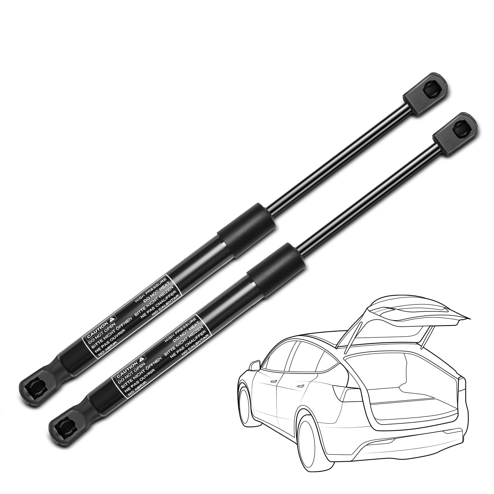 Tryagat 2 Pcs Tailgate Gas Struts for 2012-2017 Hyundai Veloster Hatchback with Wiper, Boot Lift Supports And Gas Springs Heavy Duty Reliable Rear Hatch Shocks Dampers