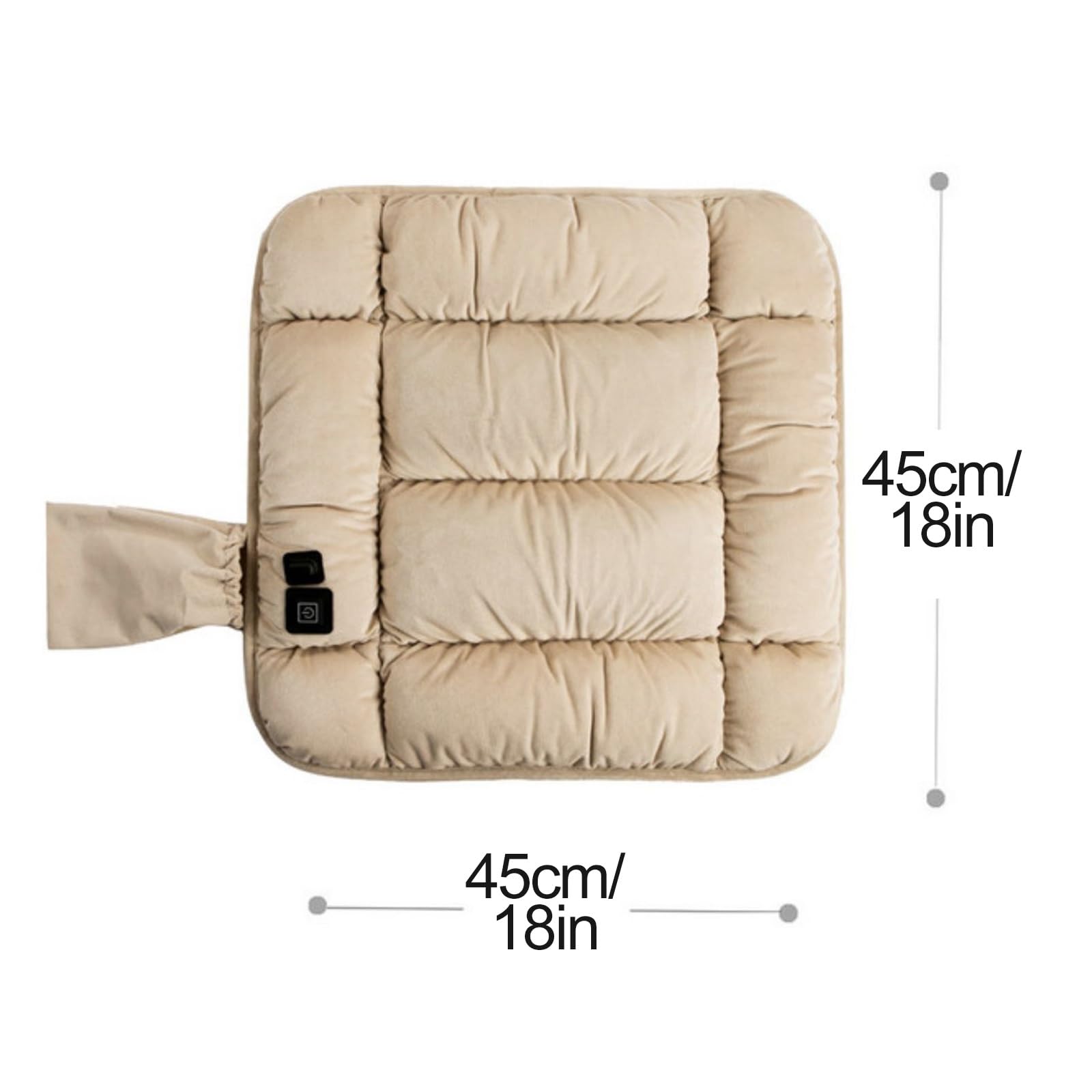 2 Almohadilla Electrica Portátiles, Cojín de Silla Con Calefacción con 3 Configuraciones de Temperatura, Calentamiento Rápido, Funda de Asiento Calefactora USB Para Silla, Sofá(Beige)
