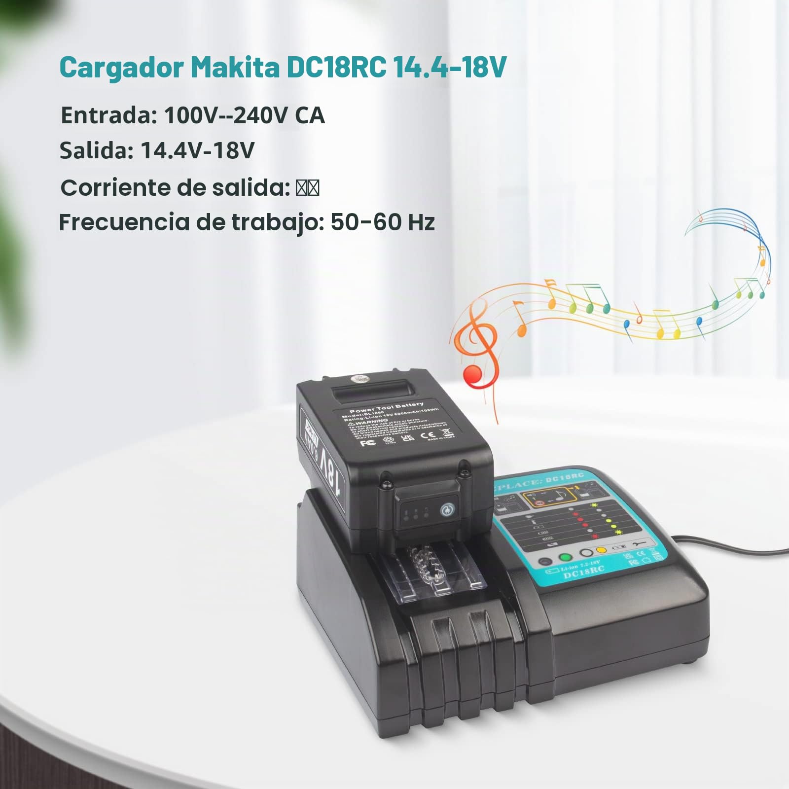 LabTEC 18V 5Ah Batería de Repuesto para Makita BL1850 con Cargador DC18RC 14.4V/18V Batería, Set de Carga para Makita BL1815 BL1830 BL1840 194204-5 194205-3 30-4. DC18RA DC18SF