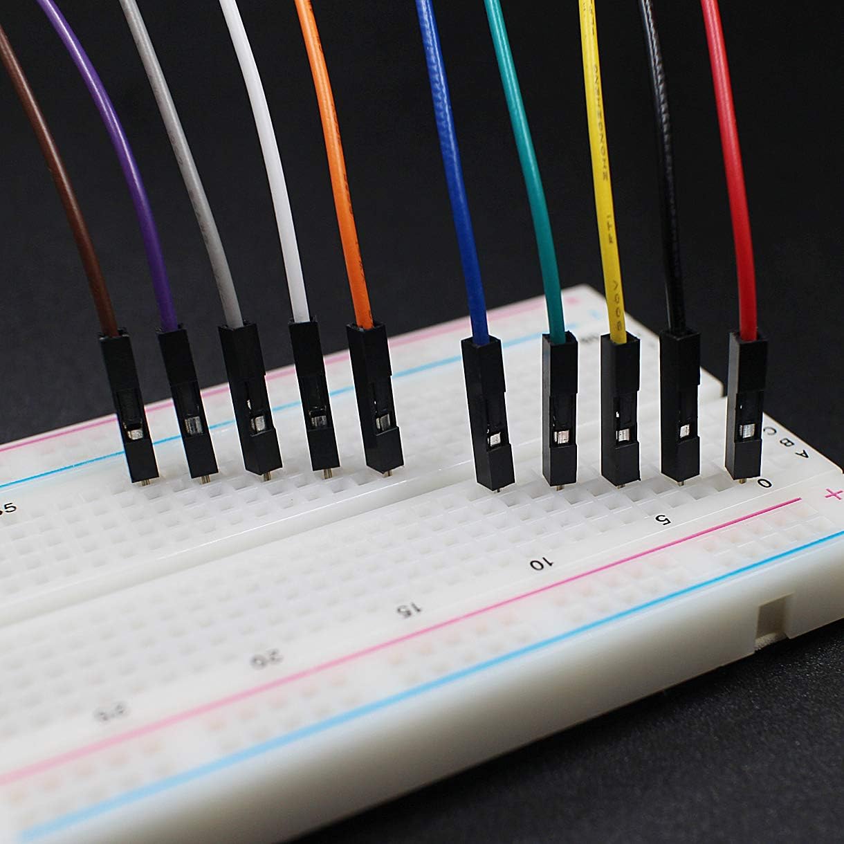 Breadboard Jumper Wires 22AWG, Pack of 120 Pieces More Red and Black Jumpers, Square Head 0.1'' 10 Colors (Extra Long 30'' / 76CM, Male-Male)