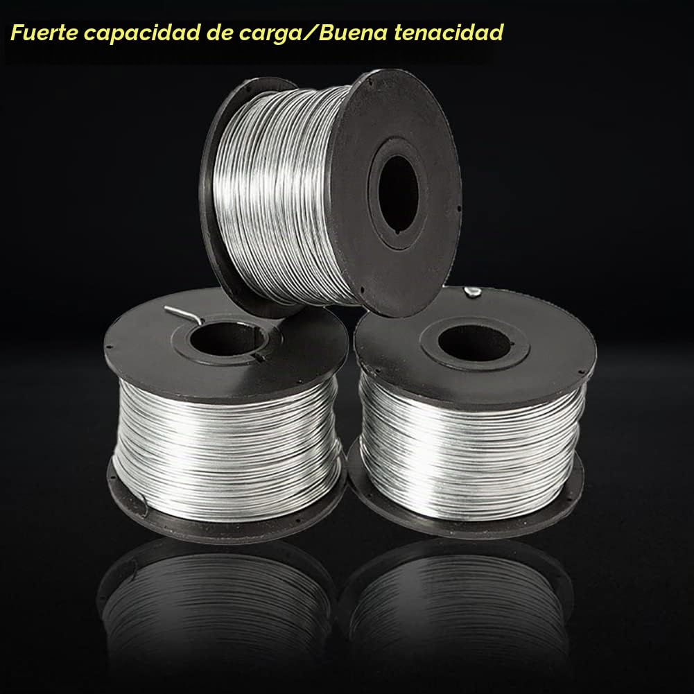 Steel wire, 4 piezas Maquina de atar alambre, 110 m 0,8 mm alambres de amarre de barras de refuerzo de acero, Bobina de wire de lazo de barras de refuerzo, para máquina automática de atar barra
