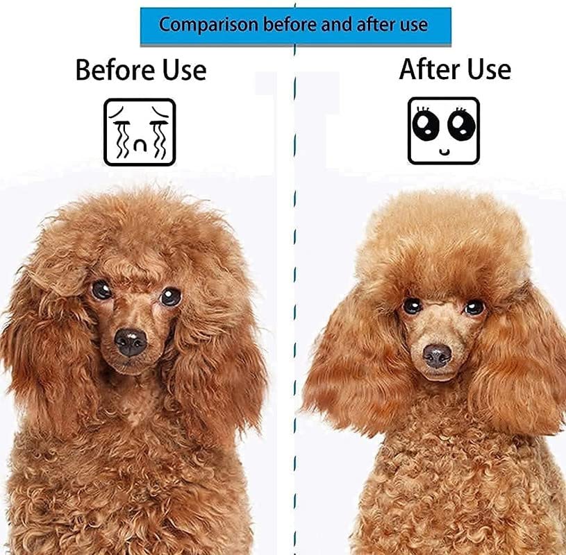 Image of Myeong Self Cleaning Slicker Brush, Pet Grooming Shedding Brush for Dogs and Cats - Easy to Remove Loose Undercoat, Pet Massaging Tool Suitable for Pets with Long or Short Hair (Rectangular)