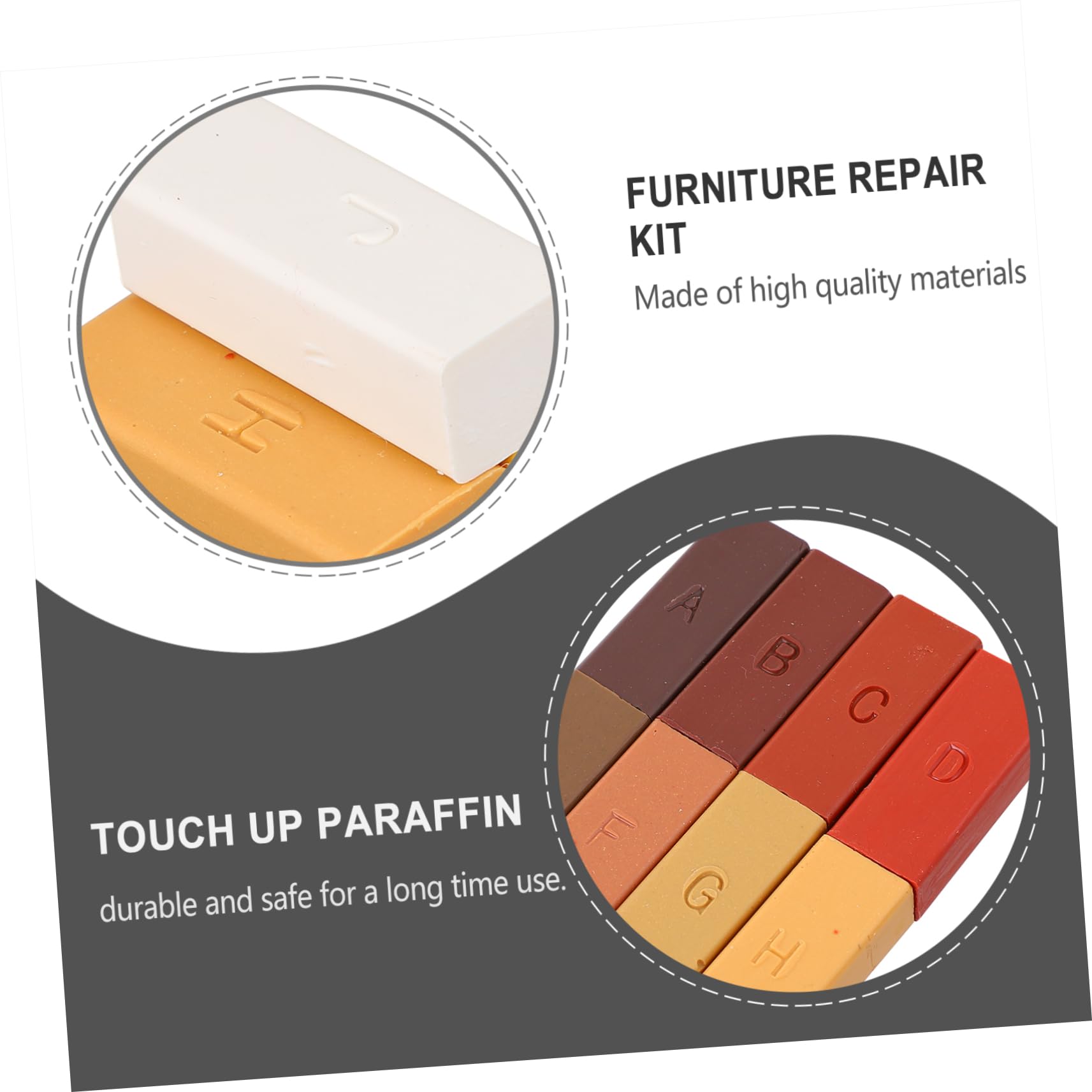 Gatuida 1juego Kit De Reparación De Arañazos Madera Cera Para Reparar Suelos y Muebles De Madera Para Cubrir Grietas y Superficies Laminadas