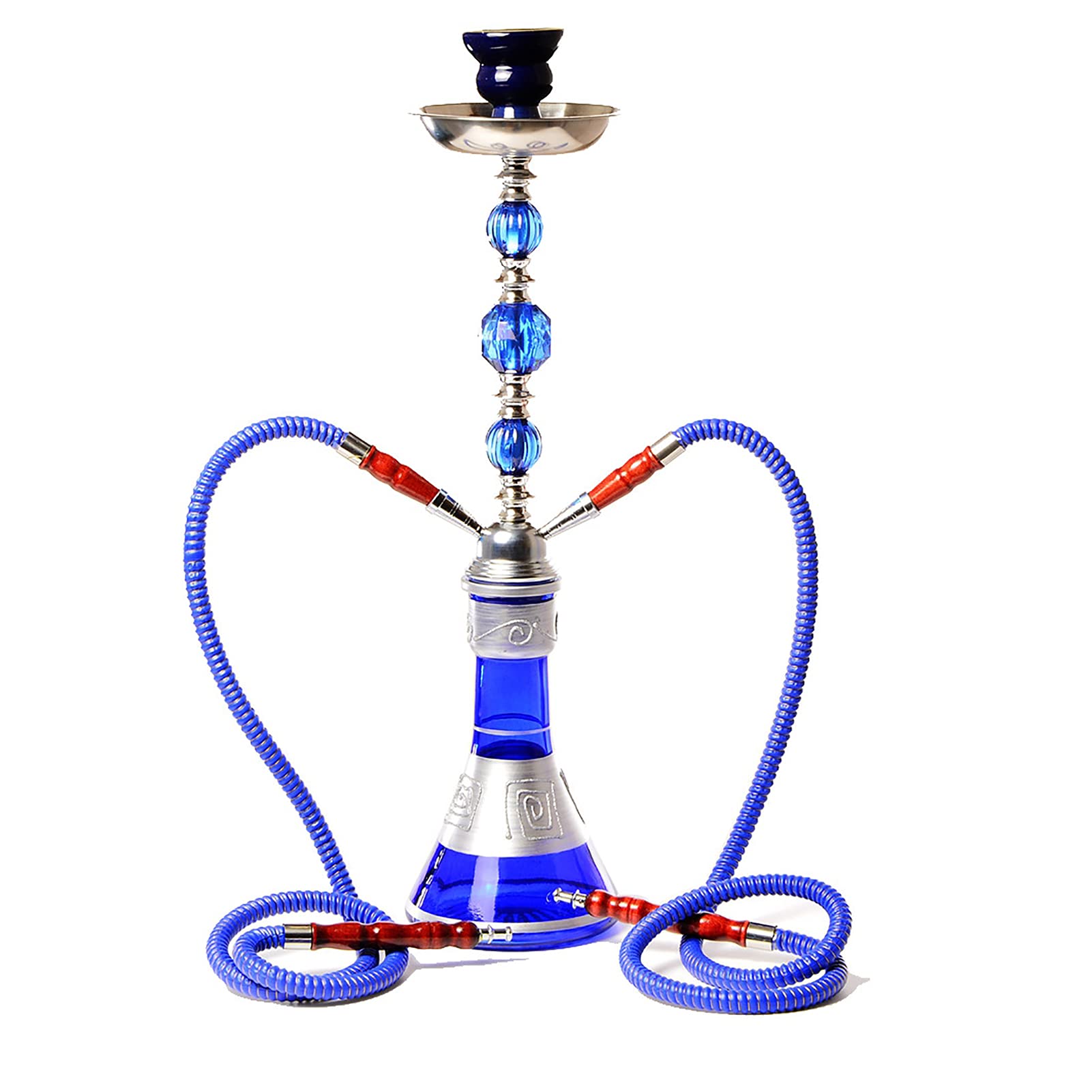 Juego De Cachimba, Juego De Cachimba De Tubo Doble Olla Decorativa De Vidrio Para Cachimba,Con 2 Mangueras De Y Kit De Cachimba, Adecuado Para Fiestas E