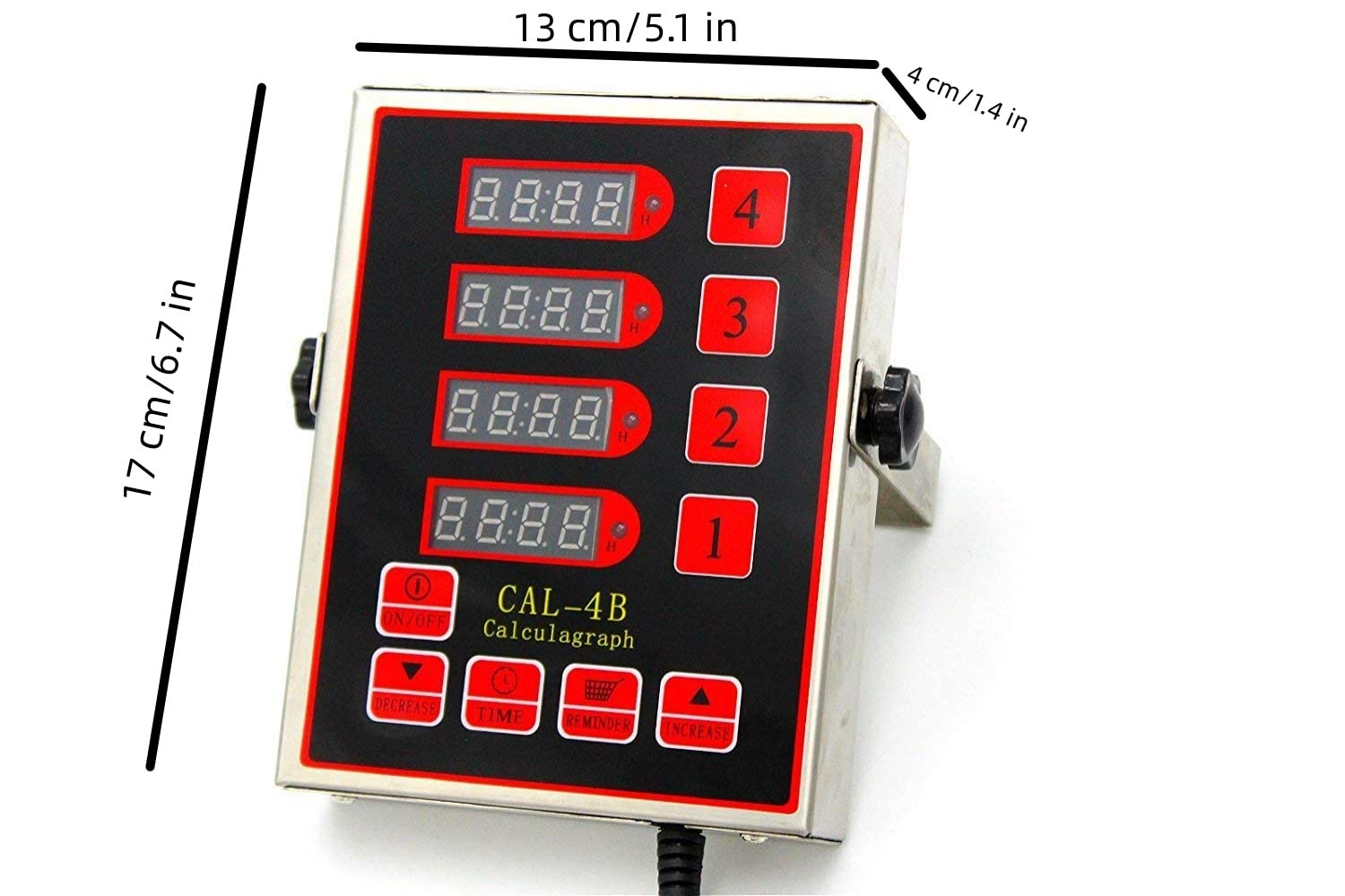 Commercial 4 Channel Kitchen Timers Digital Restaurant Timer Professional Multi Loud Alarm Adjustable Cooking Reminder