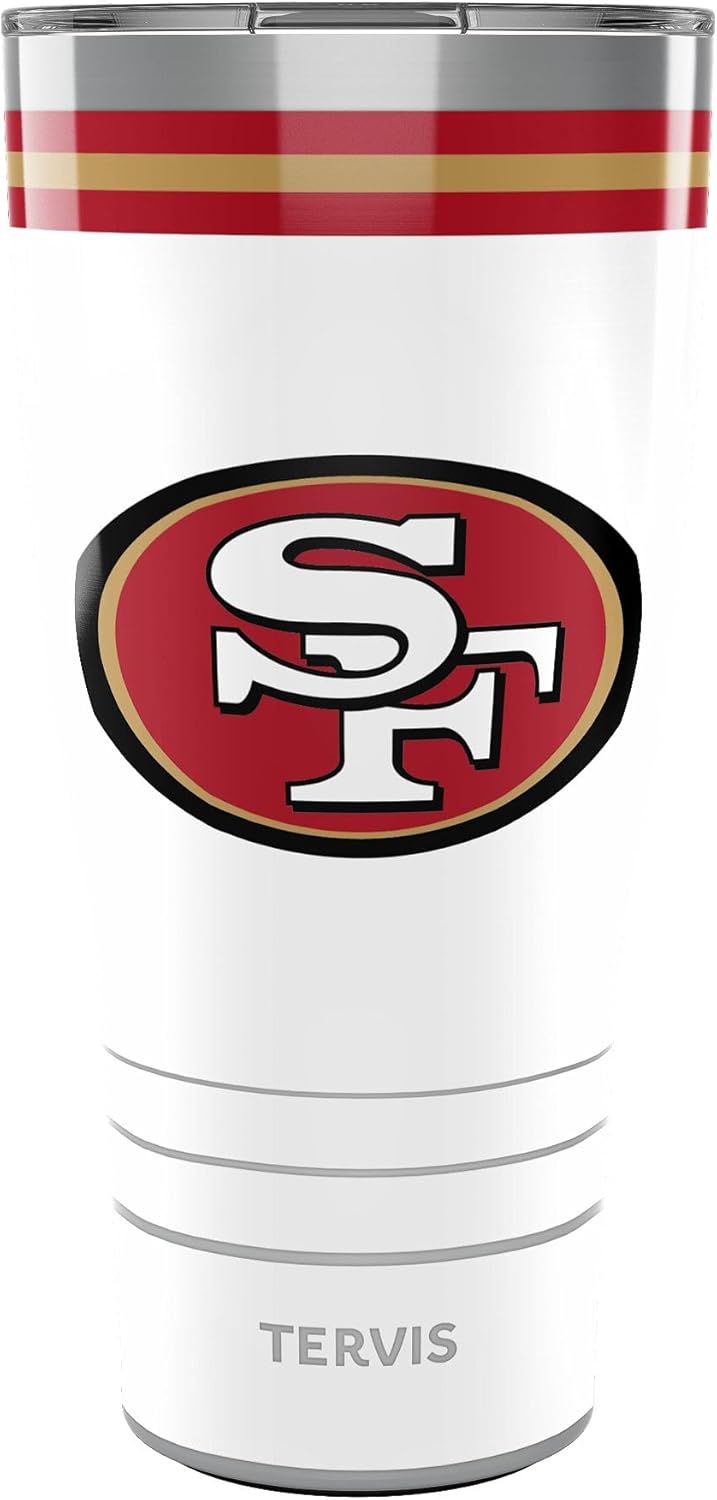Tervis Traveler NFL San Francisco 49ers - Arctic Triple Insulated Tumbler Travel Cup Keeps Drinks Cold & Hot, 30oz, Stainless Steel