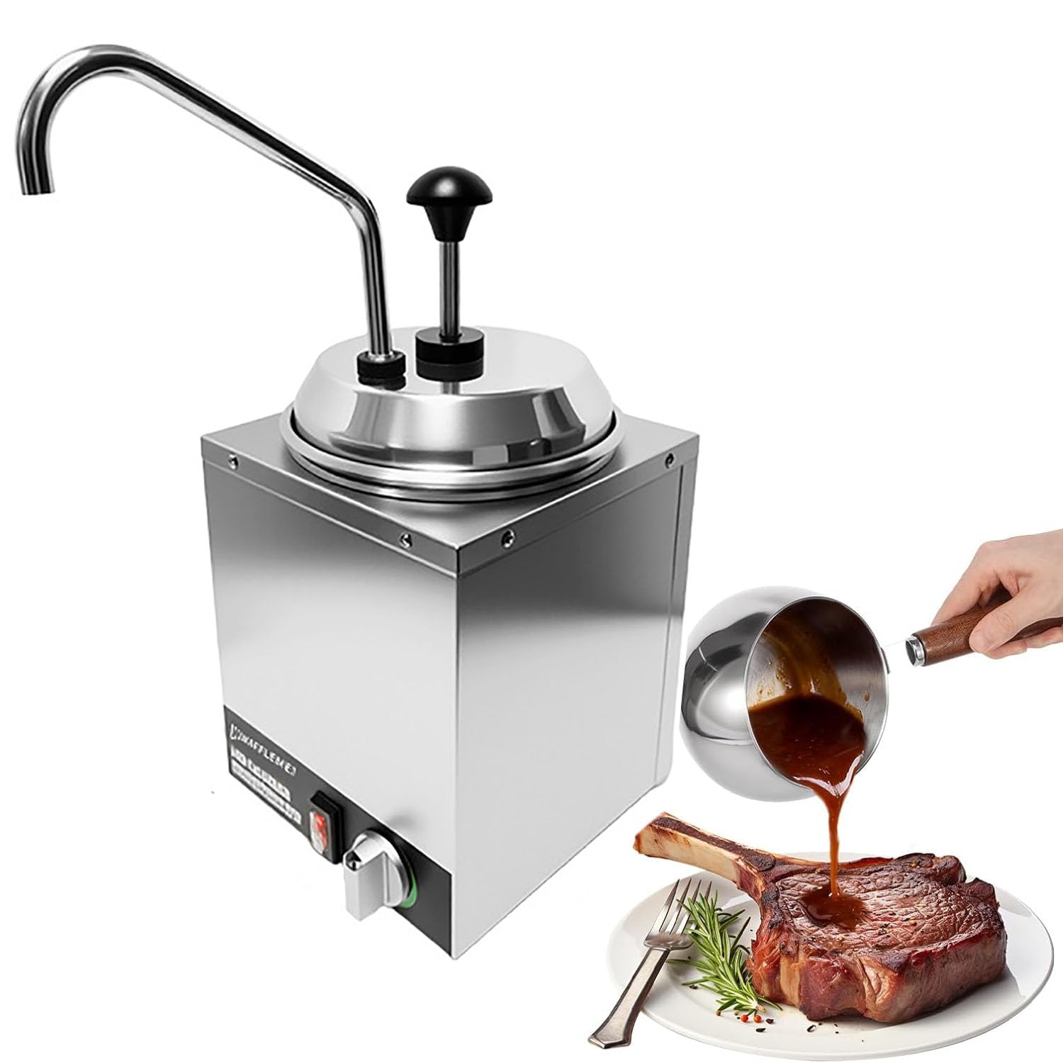 Dispensador eléctrico de queso nacho, calentador de chocolate con ángulo ajustable de 360°, presión para abrir, calefacción y conservación del calor para dulce caliente, ketchup