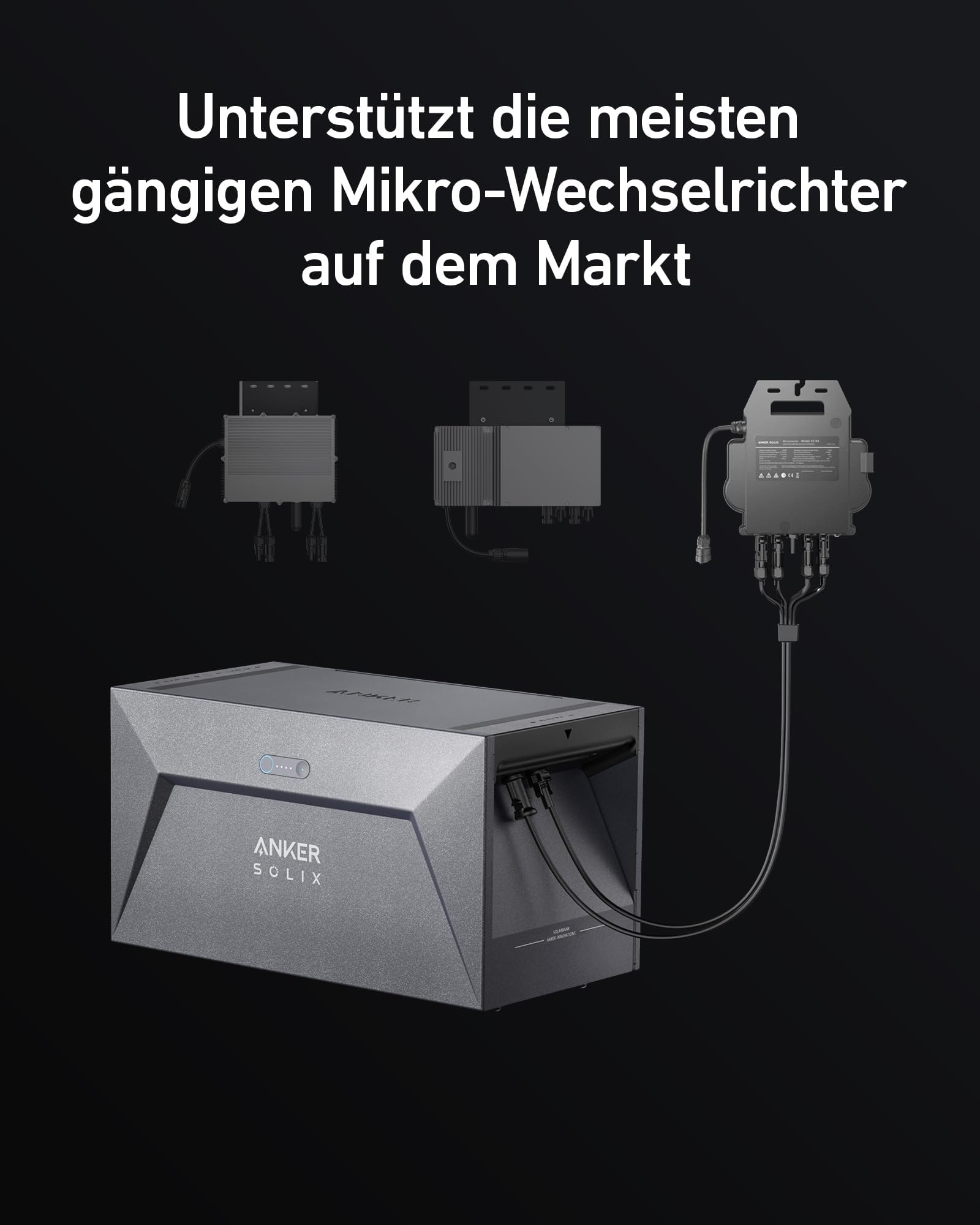Anker SOLIX Solarbank E1600, 800W Balkonkraftwerk mit Speicher, 1,6kWh Akkukapazität, IP65, 6000 Ladezyklen, LFP Akku, Kompatibel mit 99% Aller Balkonkraftwerke, Installation in 5 Min. Plug&Play