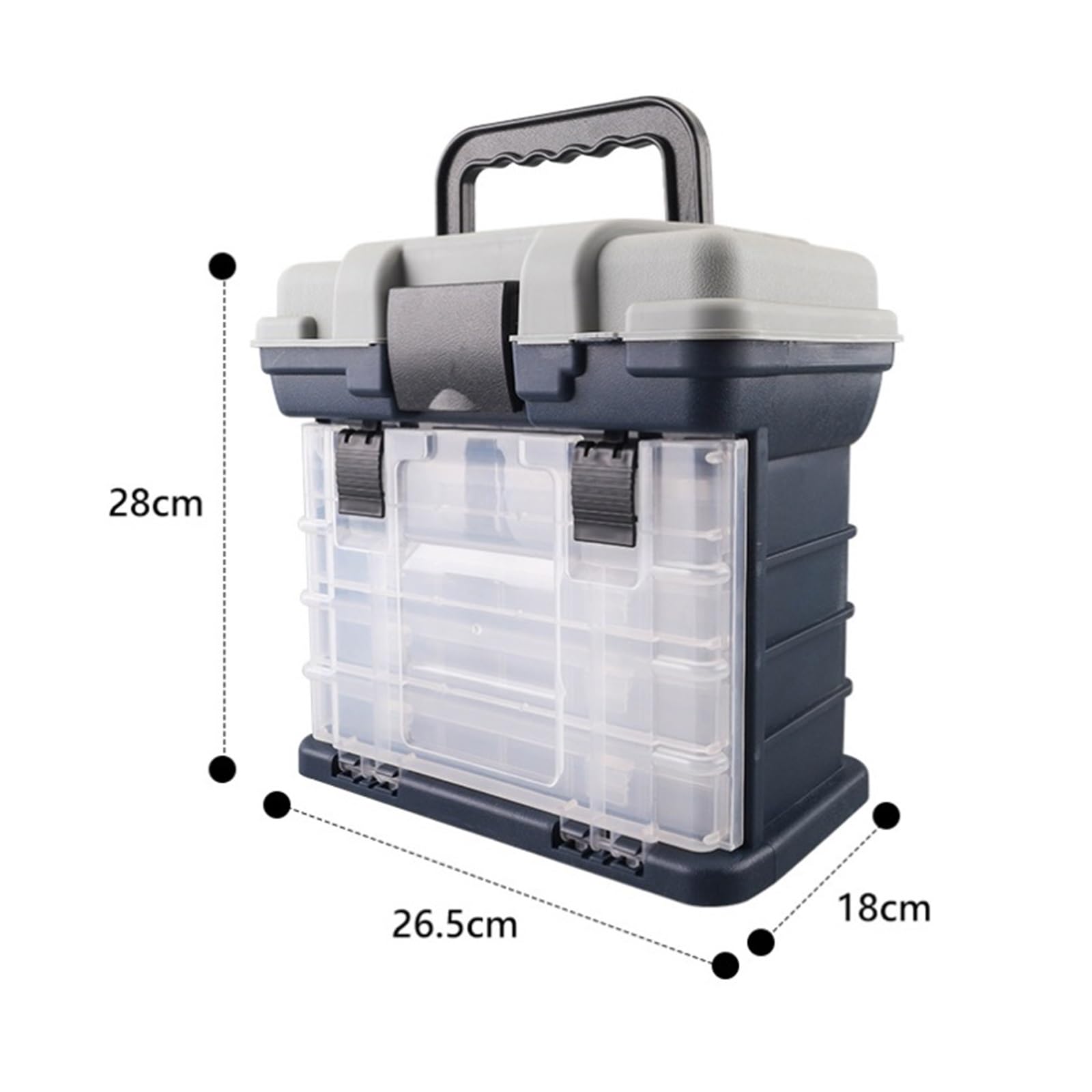 Angelkoffer für Zubehör Angelgerät-Box-Kit Tragbarer Angelgerät-Box-Organizer Angelgerät-Aufbewahrungsboxen Angelbox für Gummifische