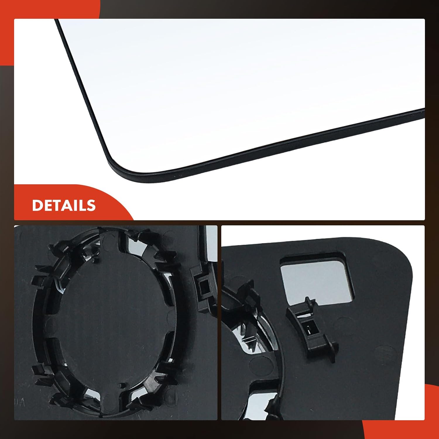 A-Premium 2-PC Driver and Passenger Side Non-Heated Mirror Glass with Backing Plate Compatible with Nissan Altima 2013-2018 - Exterior Side View Mirror