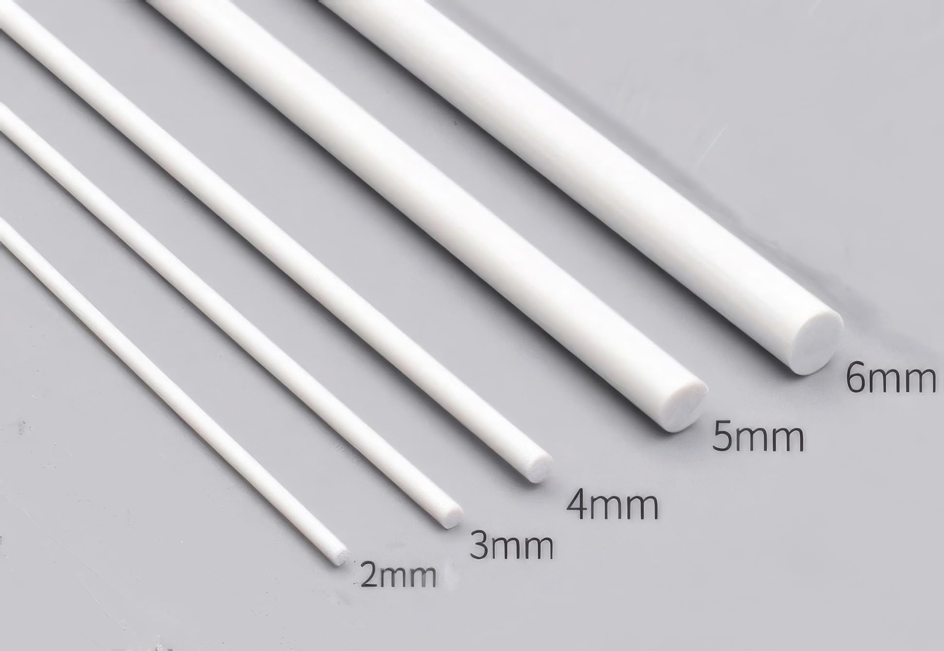 Tubi rotondi in plastica ABS set 25 pezzi 2-6 mm 25 cm bianco per modellismo