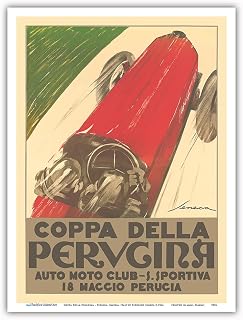 Coppa Della Perugina - Italian Motor Race - Perugia Italy/FAKE COPY! - Vintage Car Racing Poster by Federico Seneca c.1924 - Master Art Print (Unframed) 9in x 12in