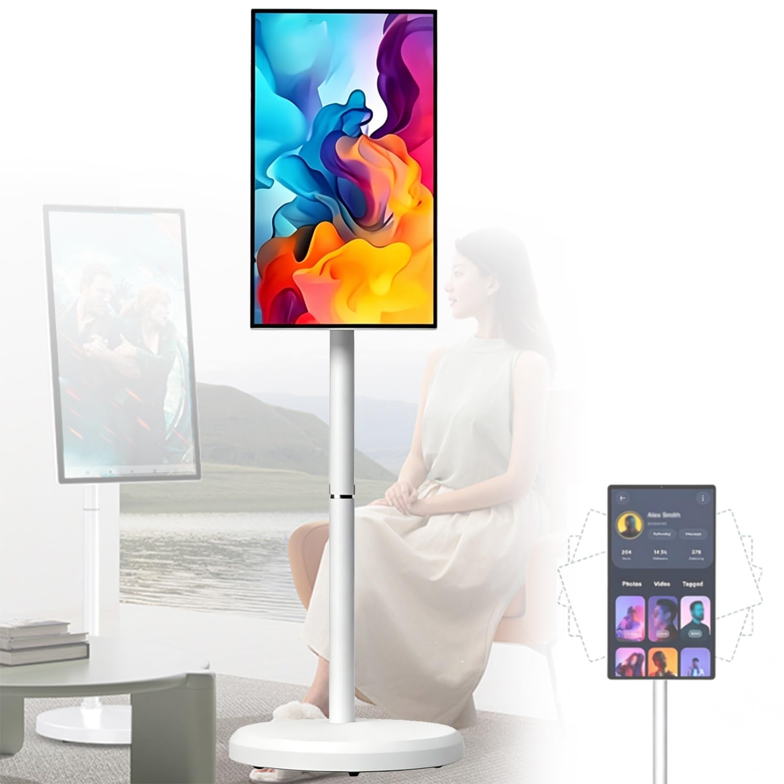Smart TV Portátil Pantalla Táctil, Inteligente Portátil E Inalámbrica 1080p