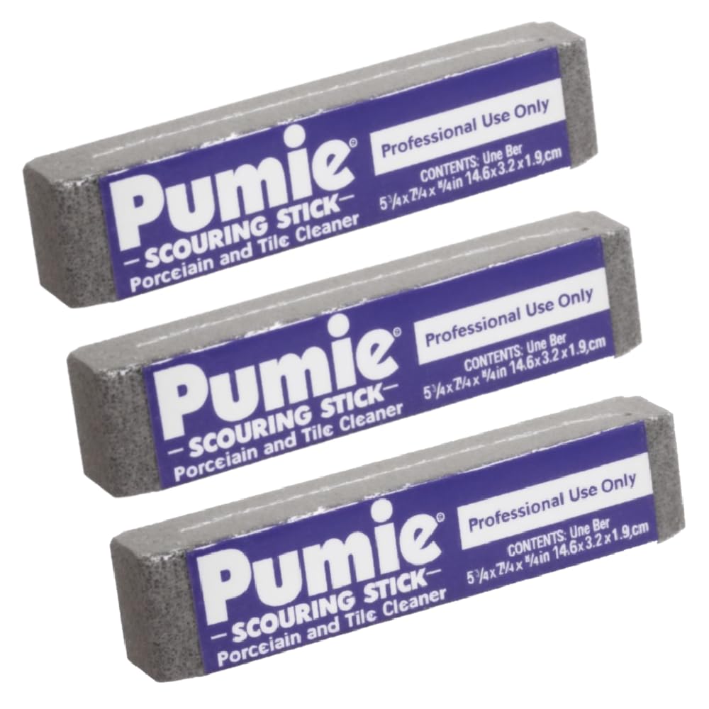 Lot de 3 pierres de nettoyage PUMIE STICK pour barbecue, WC, four, pierre ponce, bloc de scouring