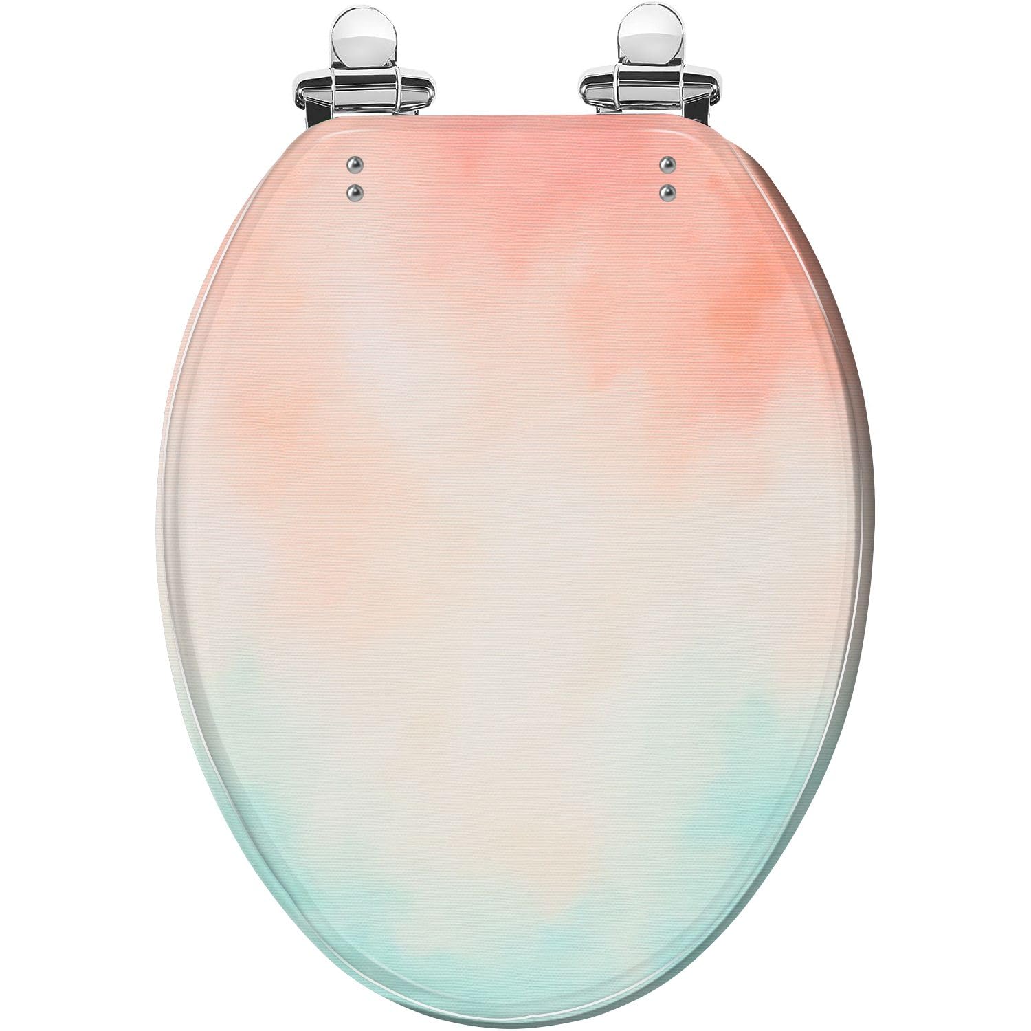 Elongated Watercolor Resin Toilet seat coveringes coveringes coveringes, Adjustable, Lightweight, Durable, Portable, User-Friendly, Compact, Decorative, Quick, Release