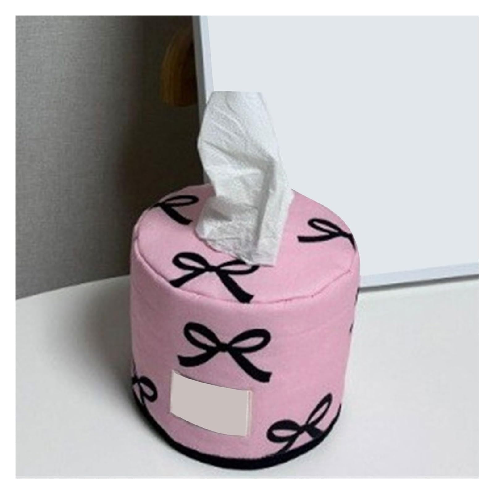 Kosmetiktuch-Spenderbox Stilvolle runde Taschentuchbox aus Baumwolle, Papierhandtuchhalter, Elegante Dekoration for die Küche Must-Haves für die Wohnung(A)