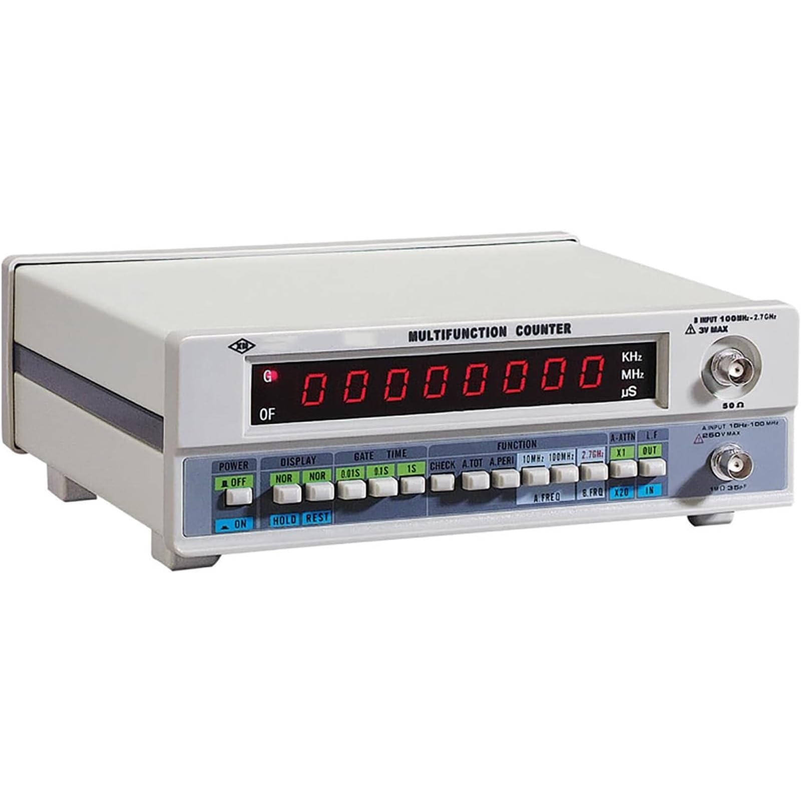 Frecuencímetro Digital LED Alta Precisión, Medidor Potencia Industrial MHz, Pantalla LED 8 Bits&rango Medición: 10Hz-2700MHz&4 Funciones: Frecuencia/ciclo/acumulación/autocomprobación, Para Industria