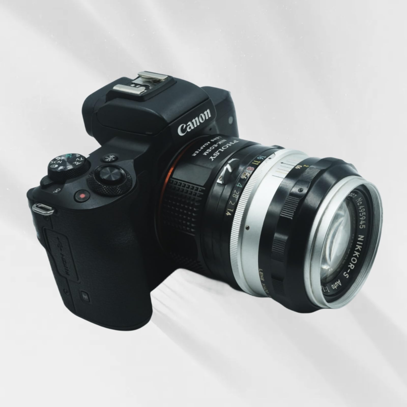 PHOLSY Anello Adattatore Messa a Fuoco Manuale Compatibile con Obiettivi Nikon F, AI, AIS, AF, AF-I, AFS Mount e Canon EF-M (EOS M) Mount Corpo Fotocamera, Nikon F su EF-M, Nikon F su EOS M
