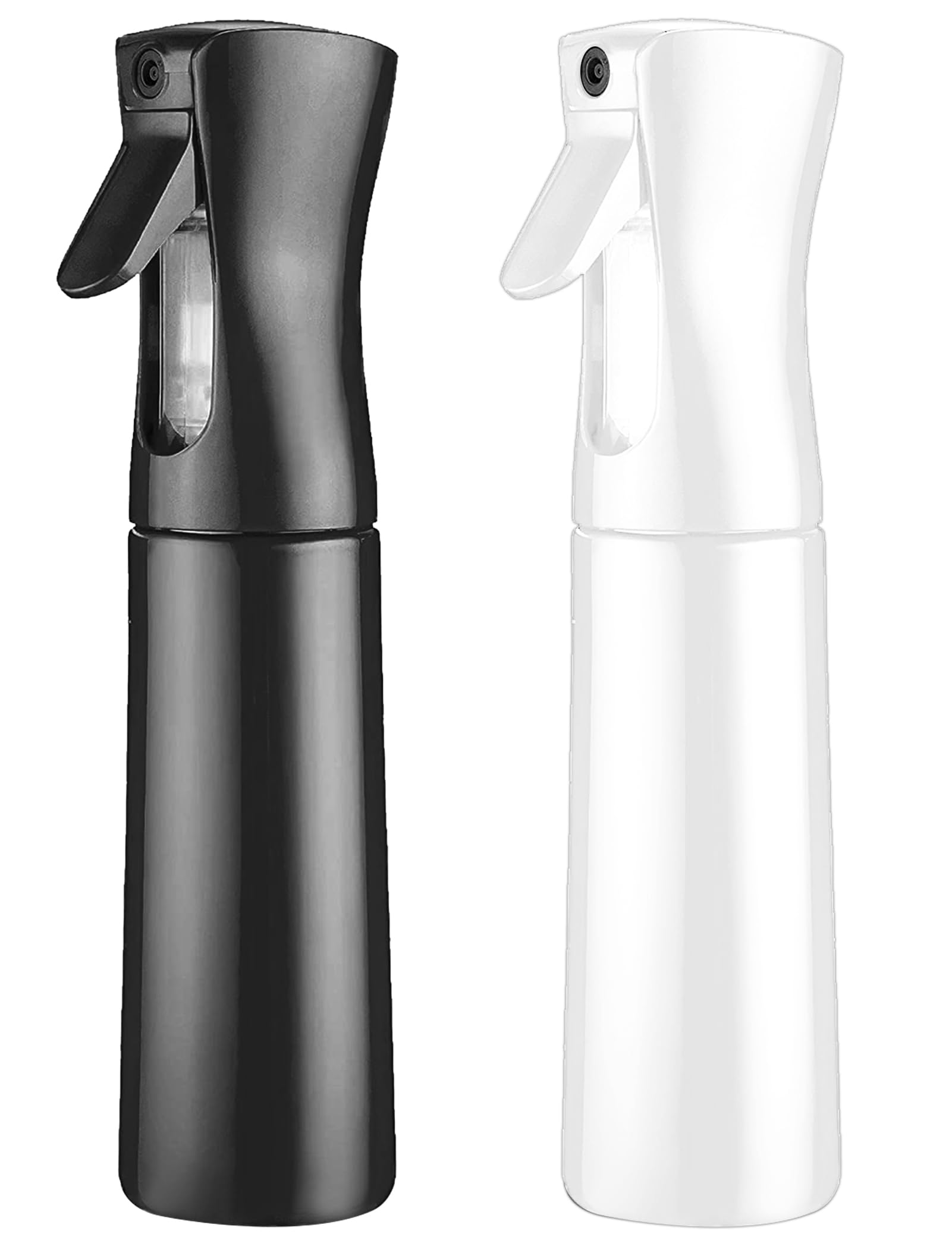 SERKER 2 Pack Spray Bottle, Sprühflasche 300ml Feinstzerstäuber für Haar, Skin, Pflanzen, Beauty-Salon & Haushalt (Schwarz+Weiß) (300 ml)