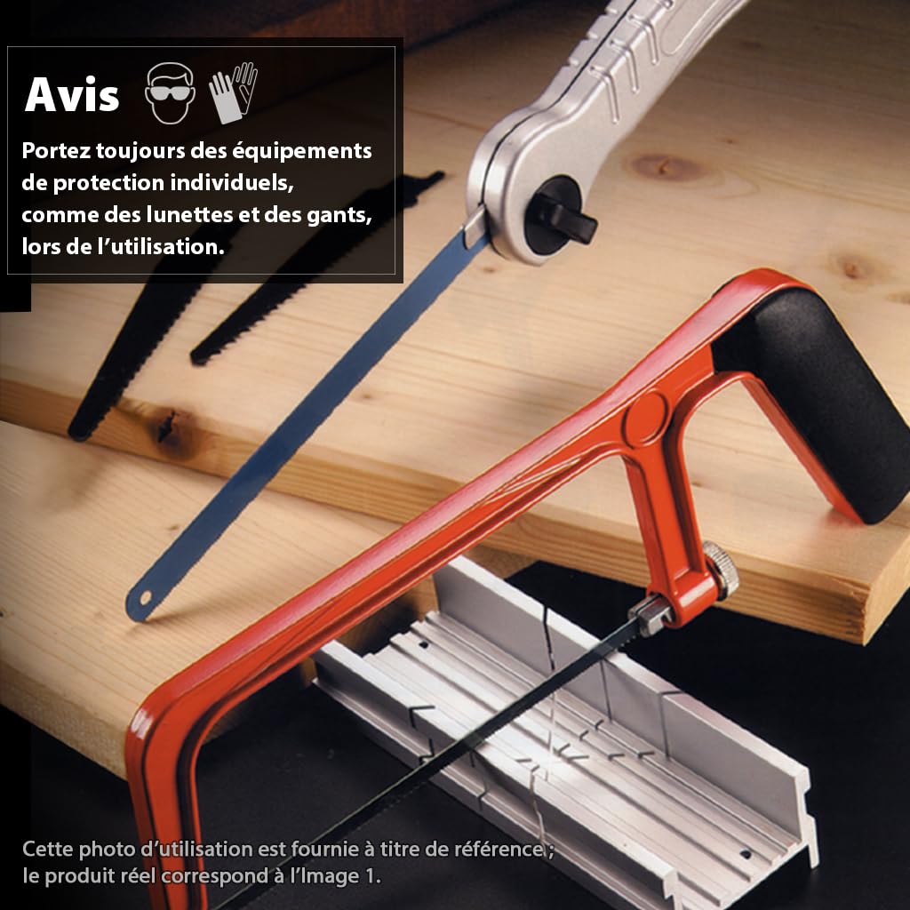 FIRSTINFO H5442 | Petite boîte à onglets en aluminium métallique | 3 Angles de Coupe | 140 x 50 x 33 mm