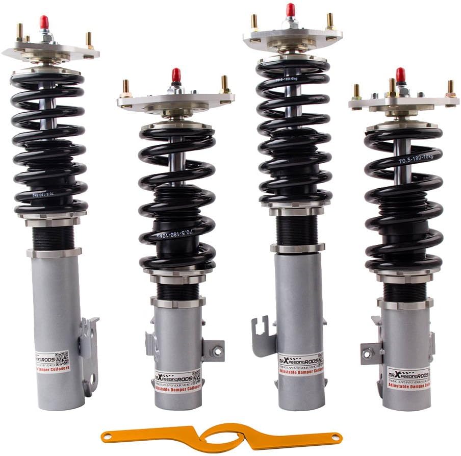 2 Front + 2 Rear Coilovers with 24 Steps Adjustable Damper For Subaru Impreza WRX GC8 Coilovers Suspension Springs Shocks 93-01