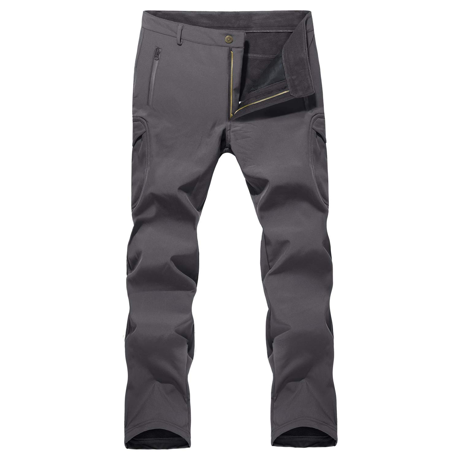 MAGCOMSENMen's Winter Pants Water Resistant Fleece Lined Snowboard Ski Pants Softshell Tactical Pants with Multi-Pockets