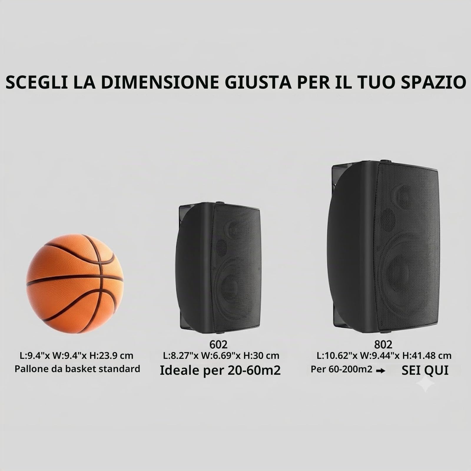 STUDIOFINIX Altoparlanti Bluetooth da 8 pollici con picco da 600 W per esterni, cablati, grandi dimensioni da parete (26,9 x 23,9 x 41,48 cm, 5,2 kg ciascuno), impermeabile IP44 per tutte le stagioni